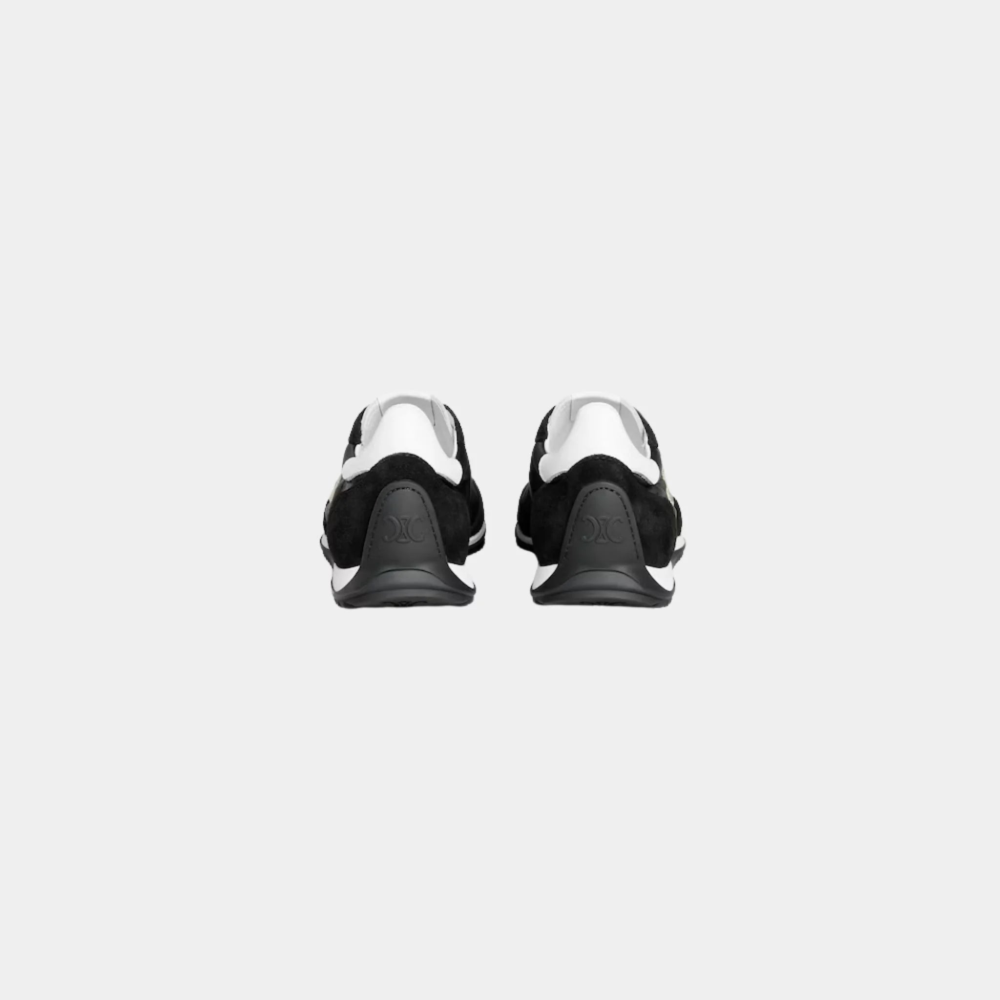 Celine Racer Sneaker With Triomphe in Nylon, Suede & Calfskin, Black, Back