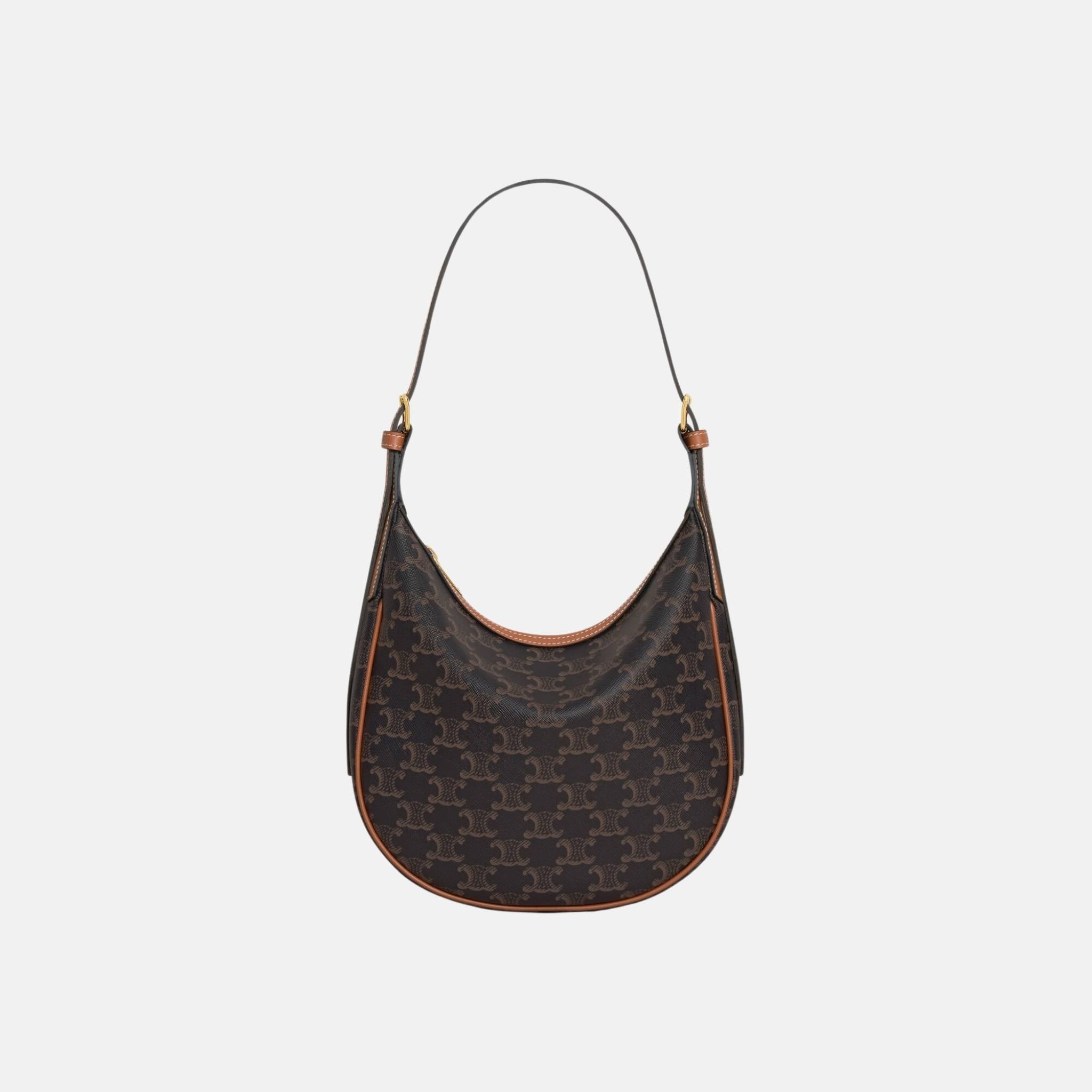 Celine Small Heloïse Bag In Triomphe Canvas And Calfskin, Front