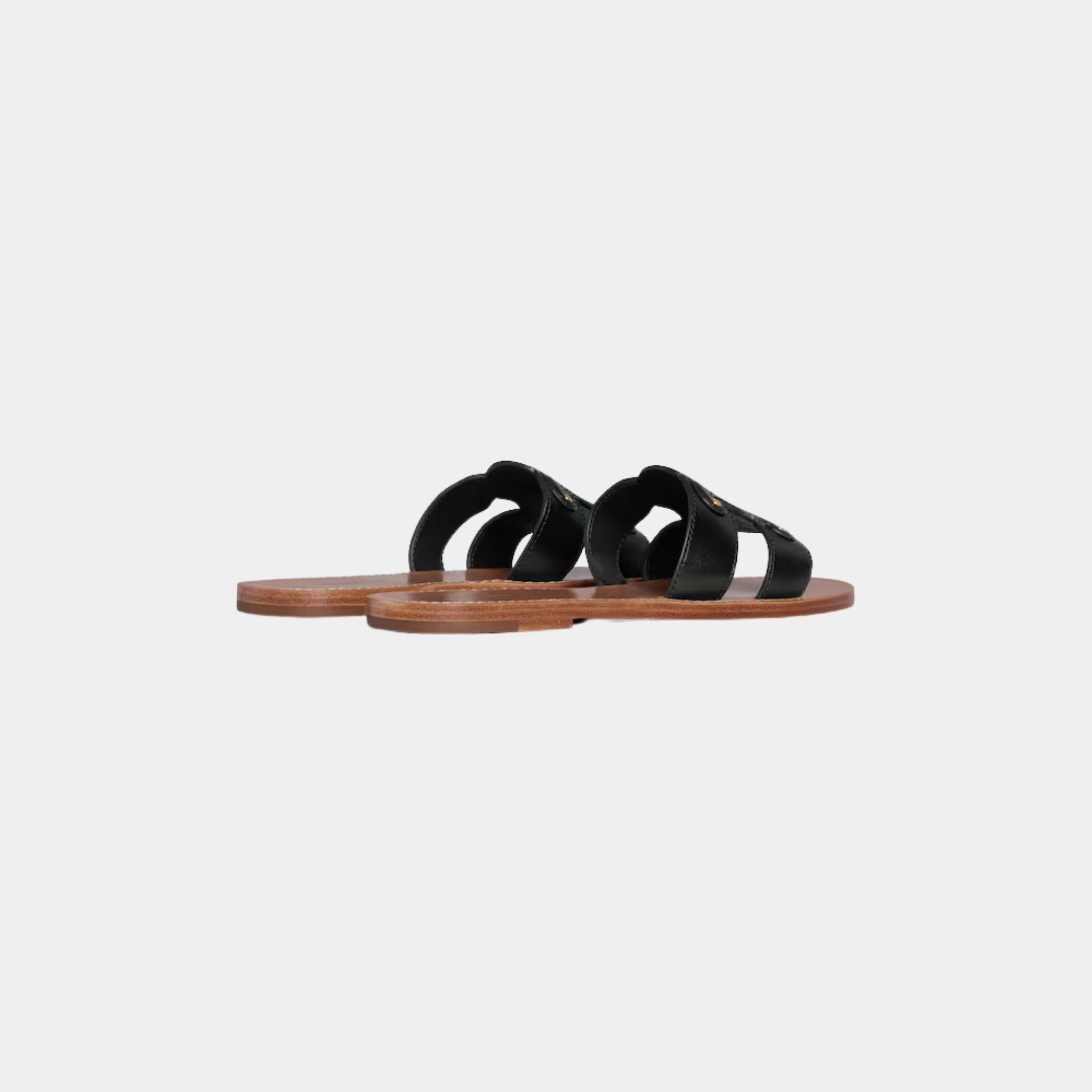 Celine Triomphe Mule In Calfskin, Black, Back