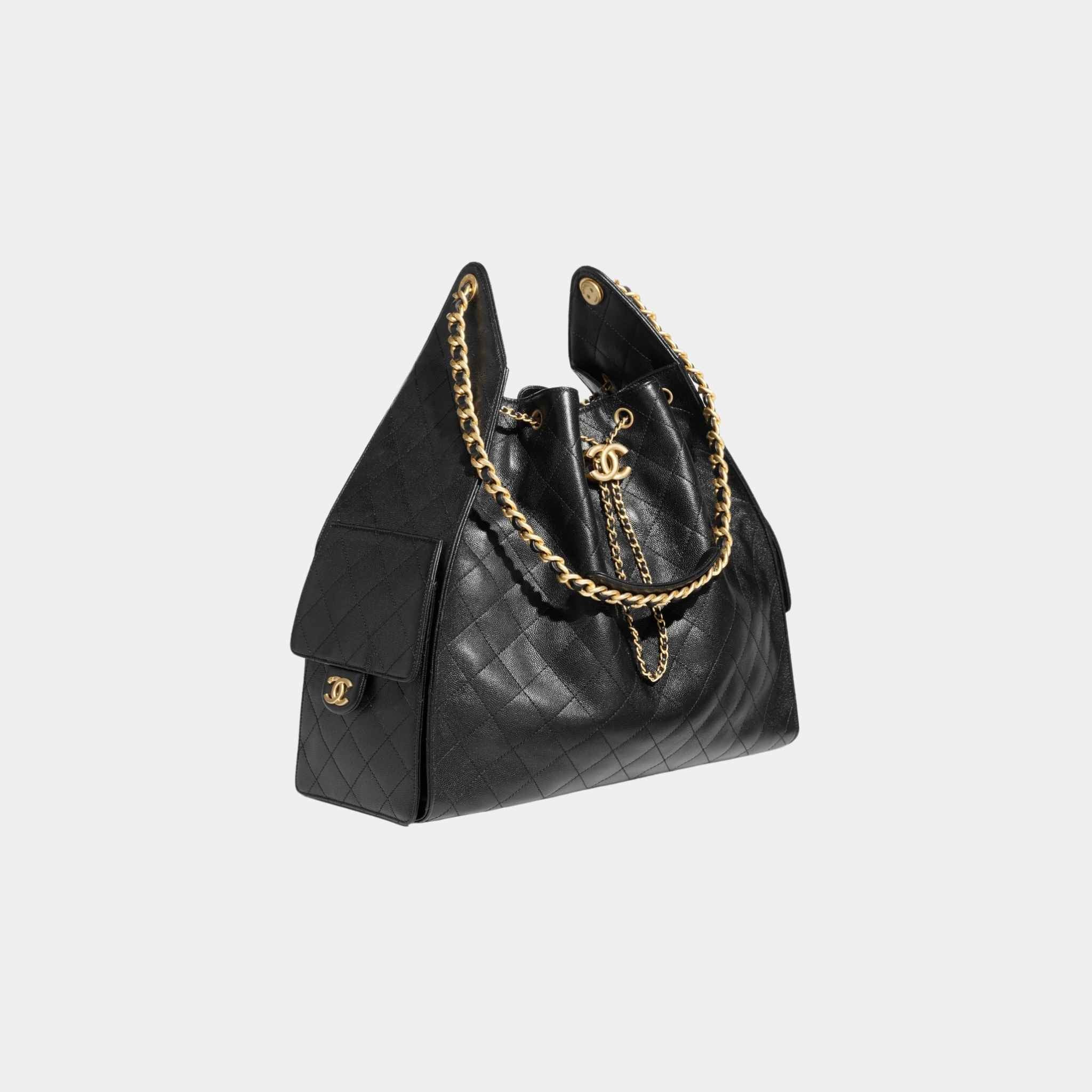 Chanel 25 Large Handbag Grained Calfskin And Gold-Tone Metal, Front