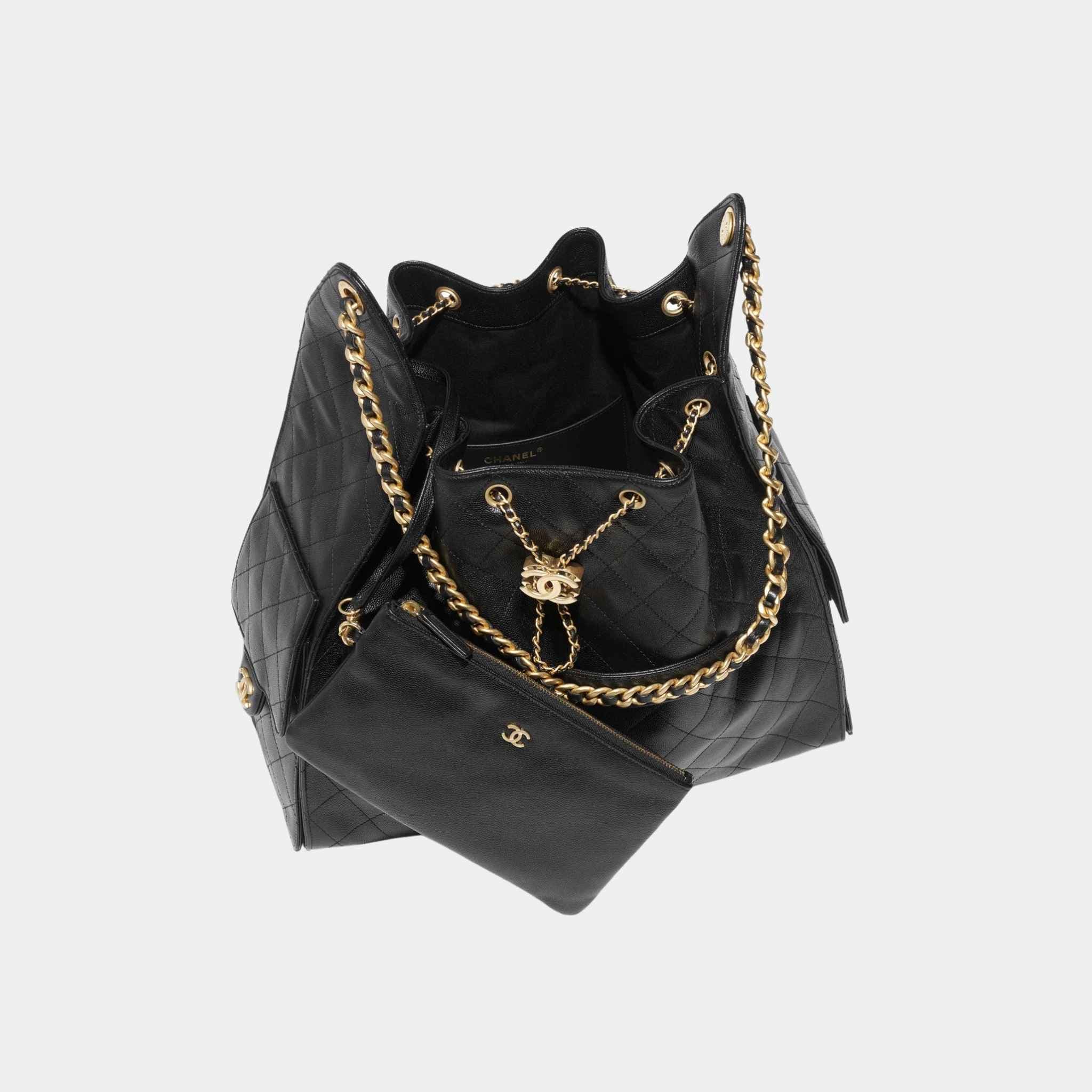 Chanel 25 Large Handbag Grained Calfskin And Gold-Tone Metal, Top