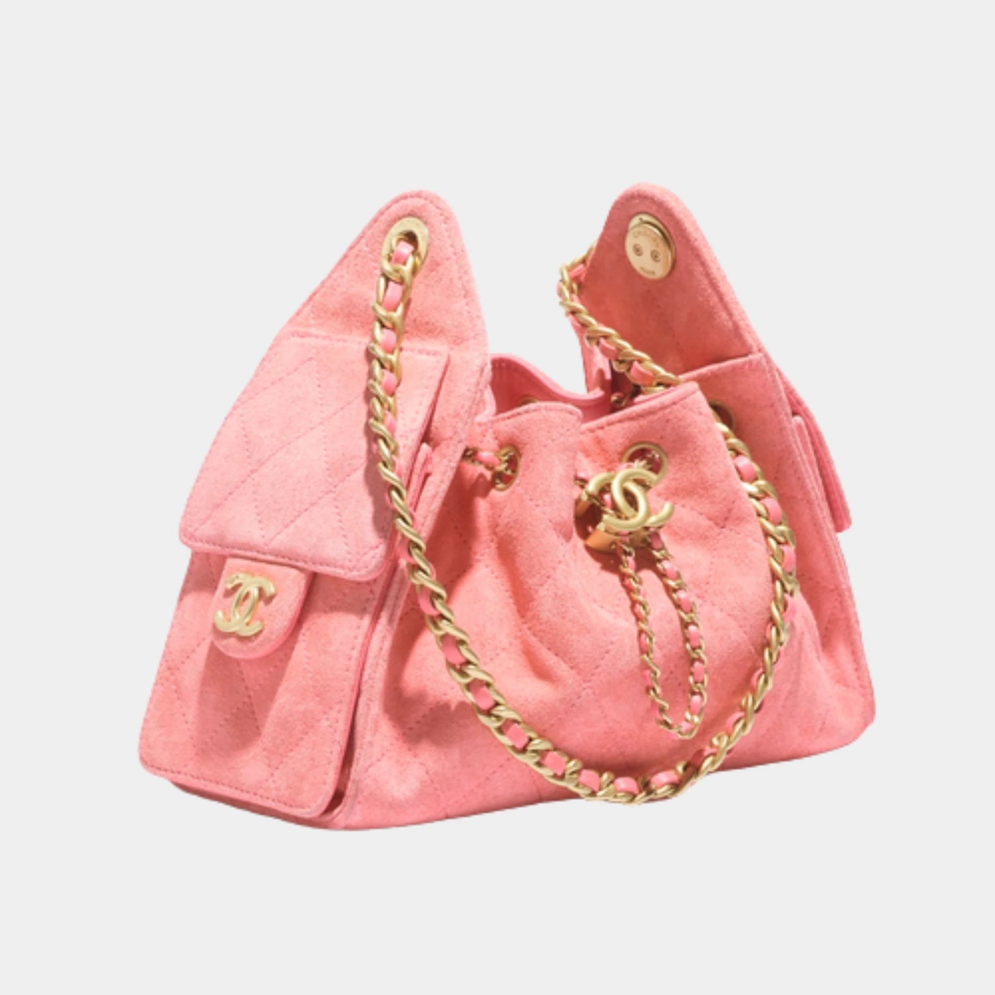 25 Mini Handbag Suede Calfskin & Gold Metal