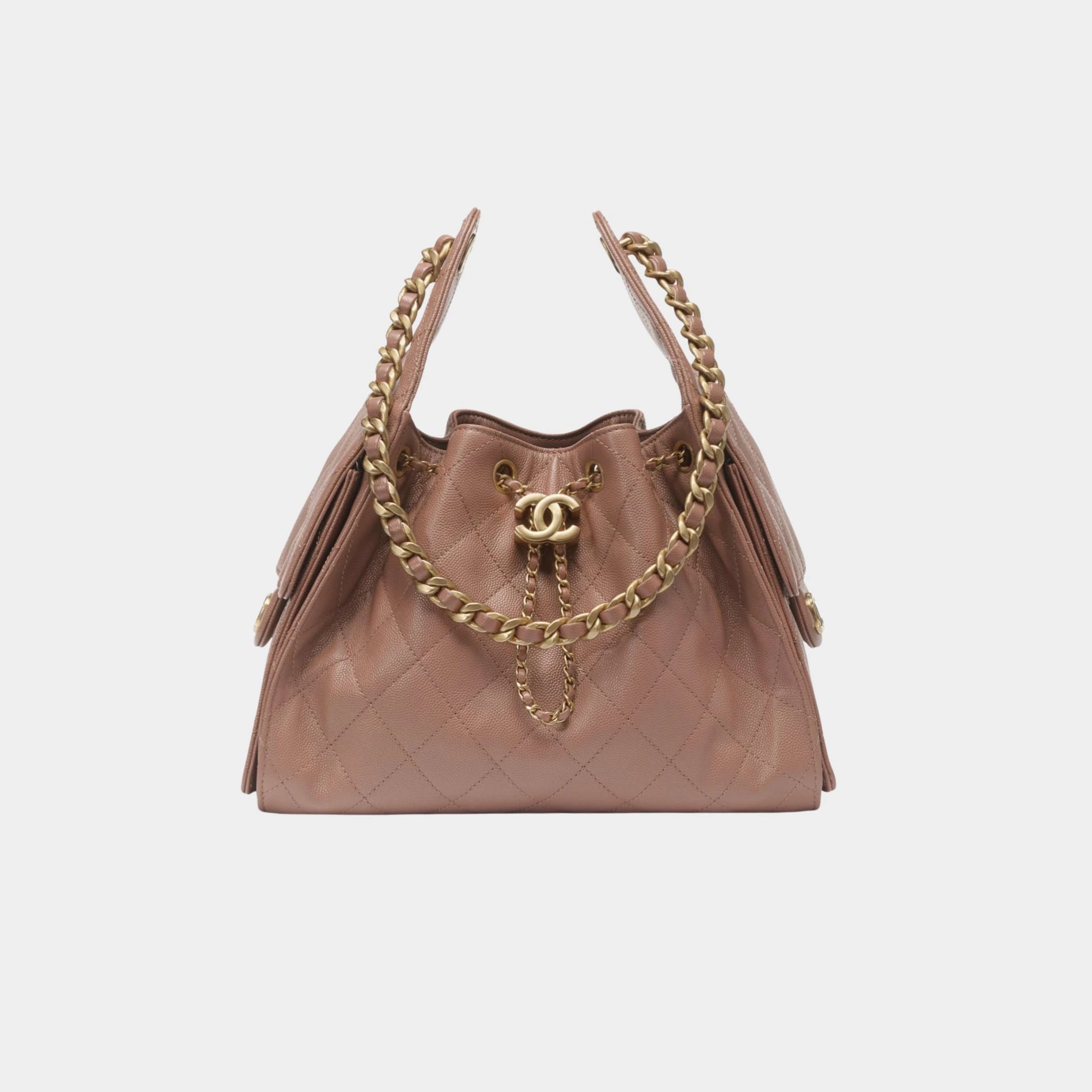 Chanel 25 Small Handbag Calfskin & Gold Tone Metal, shiny grained calskin,