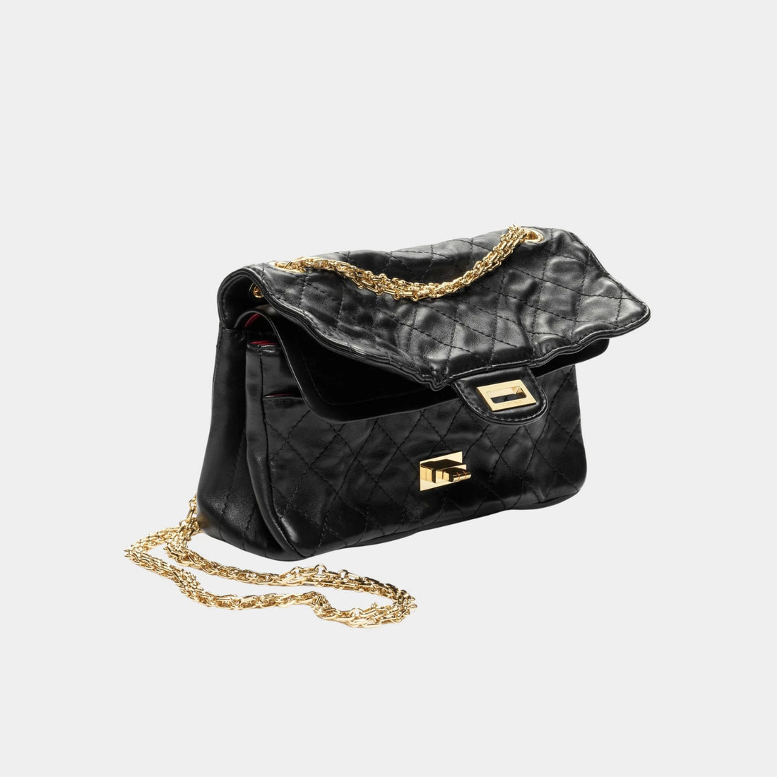 Chanel Bag 2.55 Lamb & gold-plated metal, black , Side