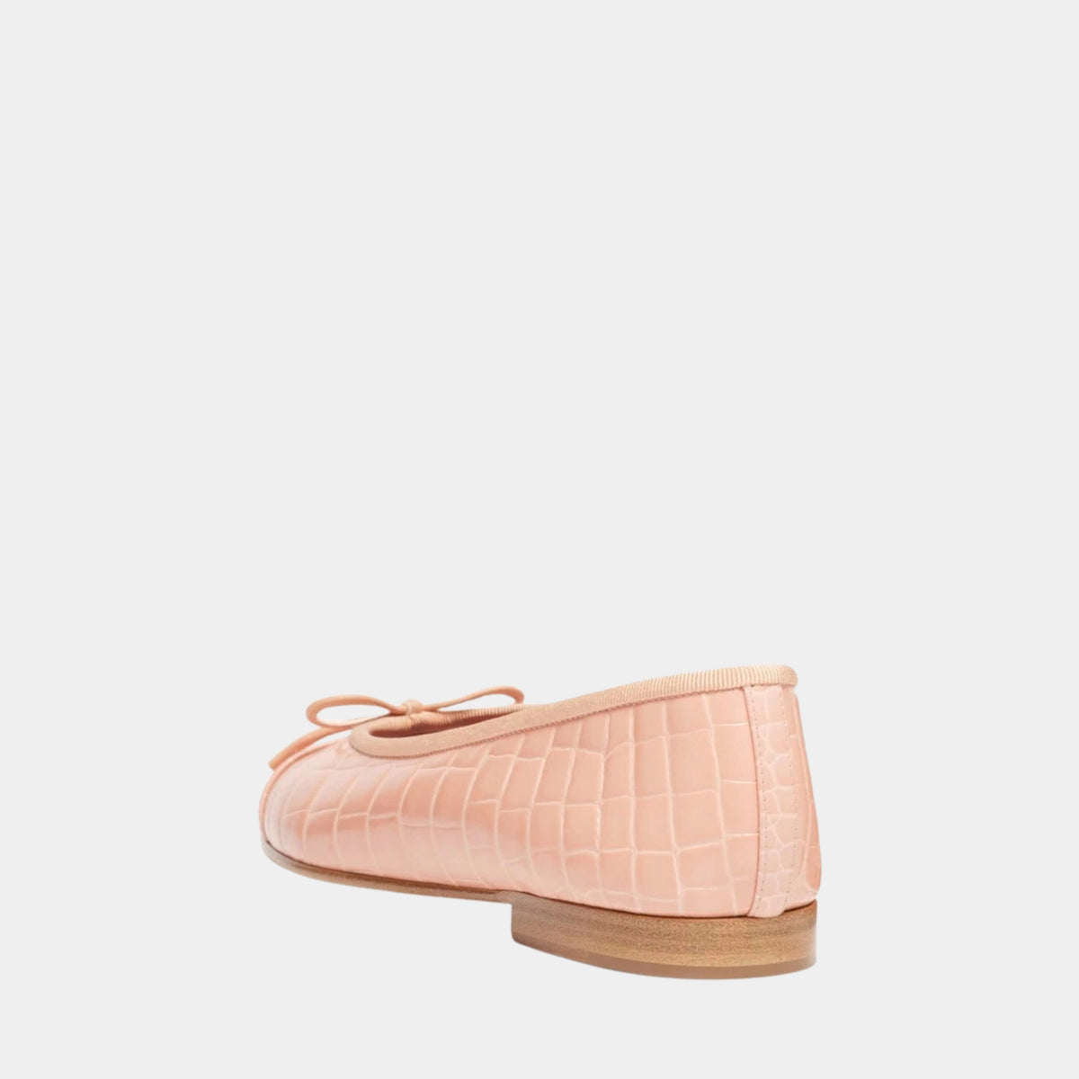 Ballet Flats Crocodile Embossed Calfskin Light Pink