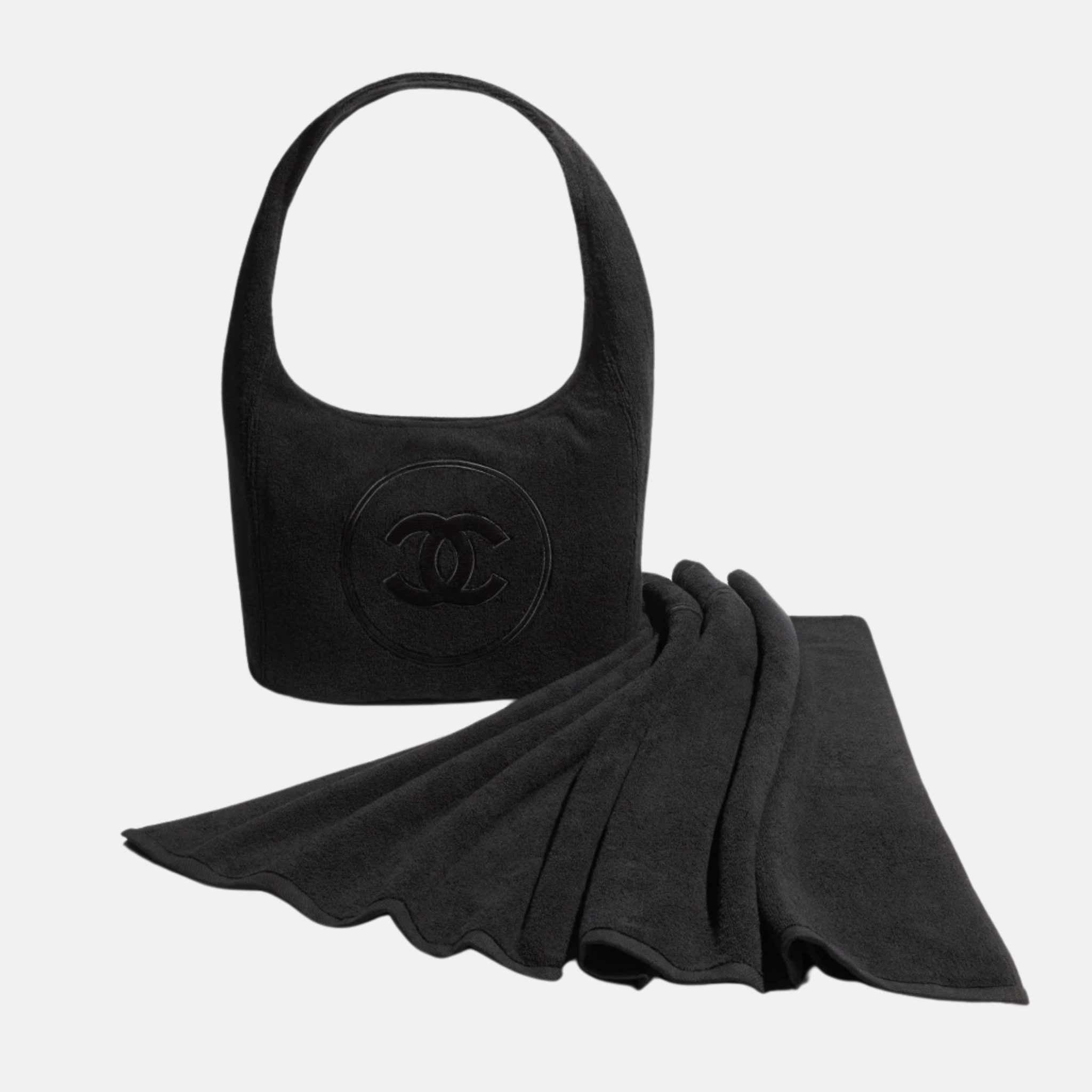 Chanel Beachwear Set In Cotton From Coco Beach 2025 Collection, Black, Set
