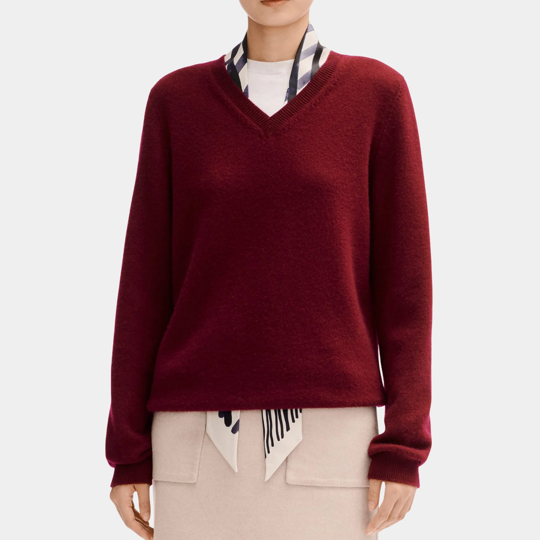 Chanel Burgundy Sweater in Cashmere, Front