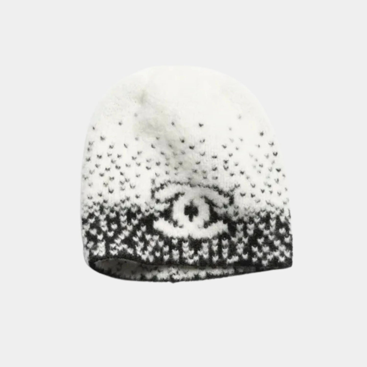 Chanel Cap Cashmere & wool - Black & White, Front