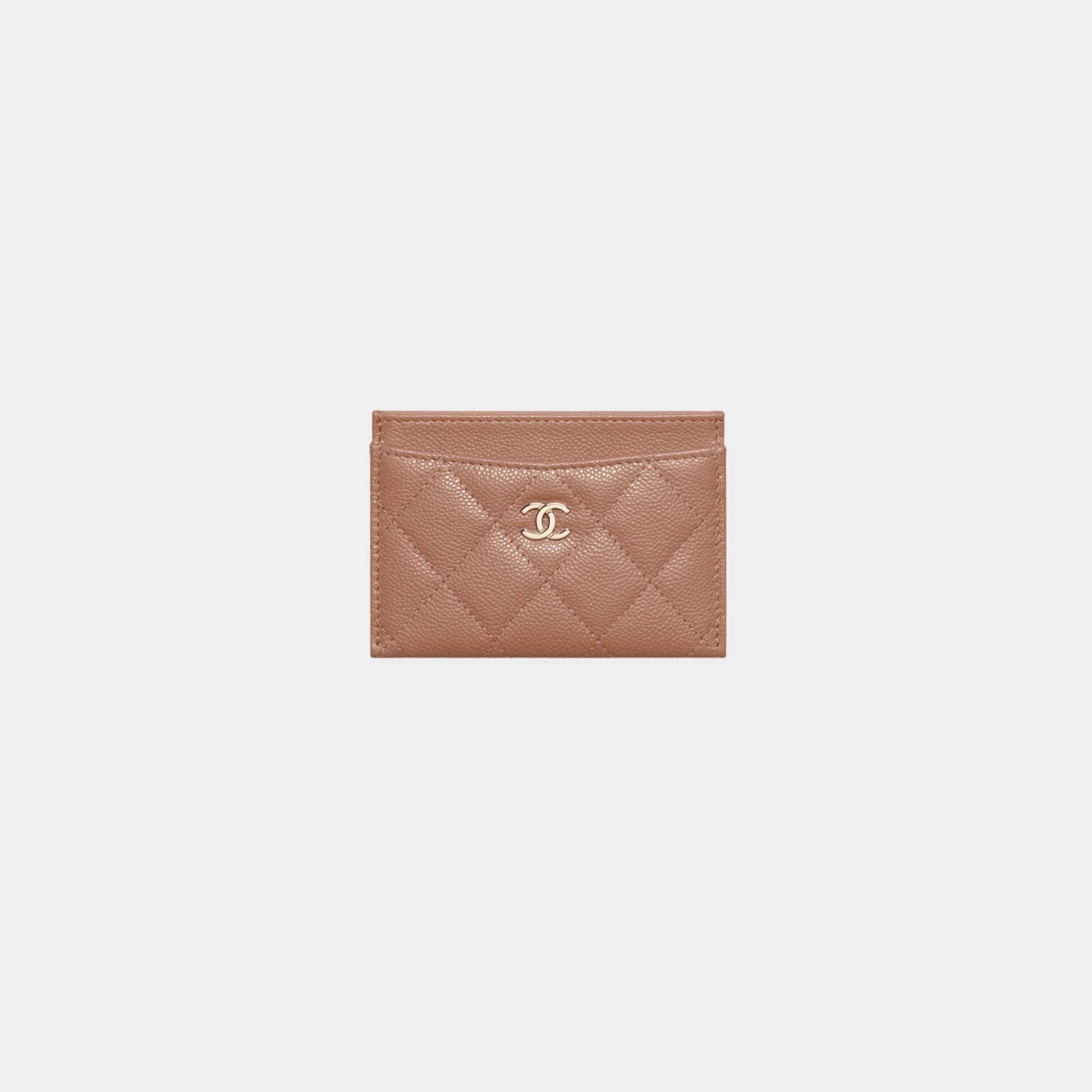 Chanel Classic Card Holder Grained Shiny Calfskin & Gold Tone Metal