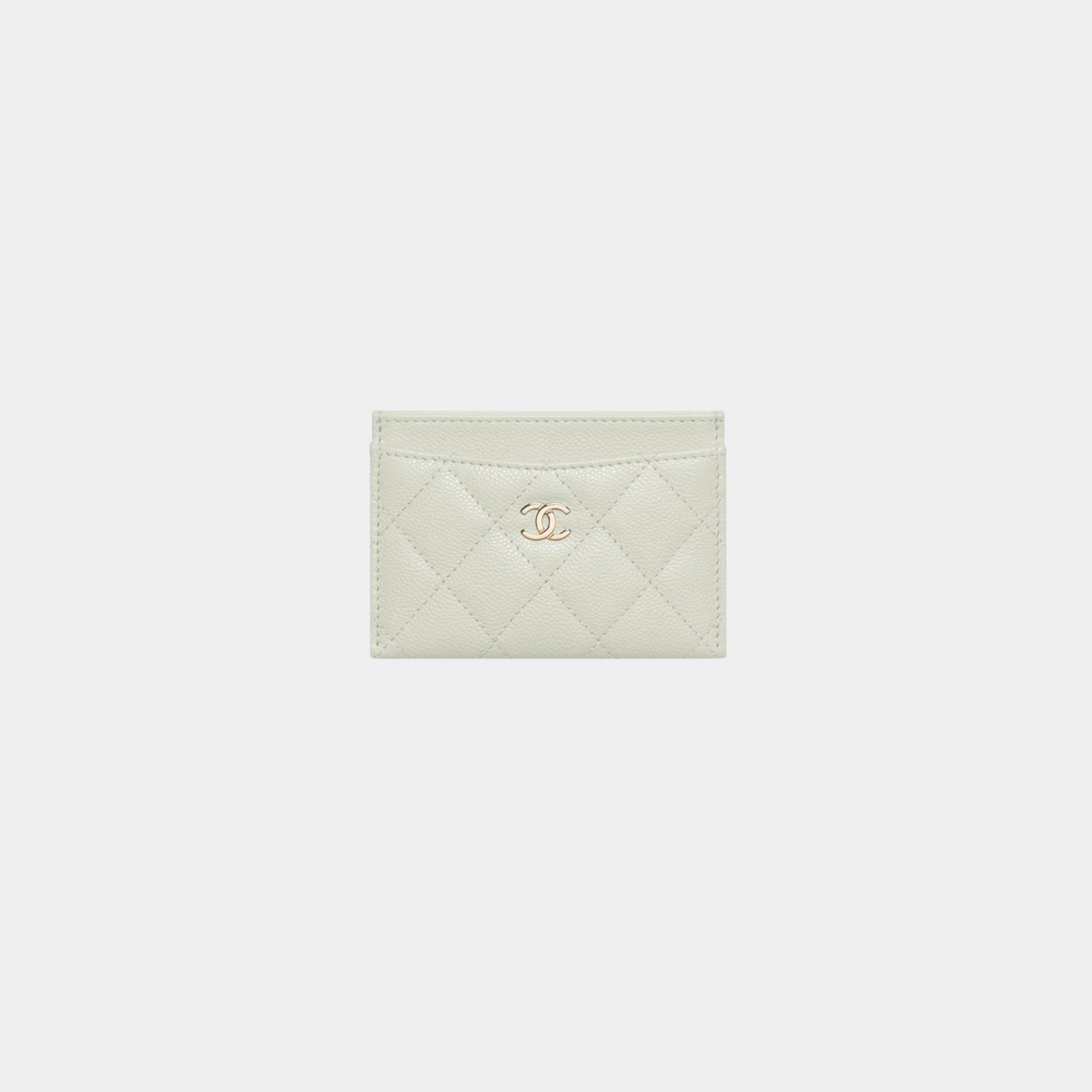 Chanel Classic Card Holder Grained Shiny Calfskin & Gold Tone Metal