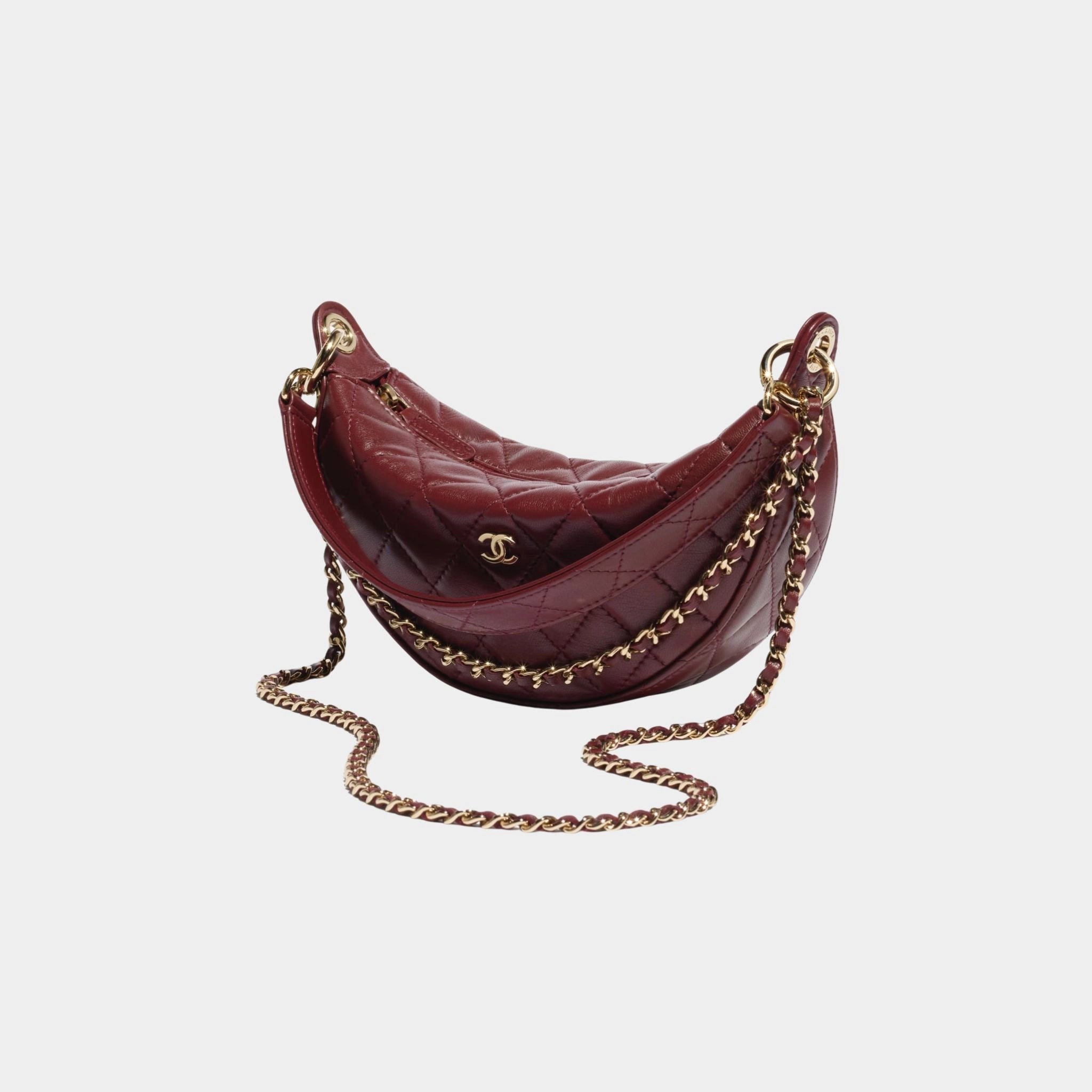Chanel Clutch With Chain Lambskin Dark Burgundy