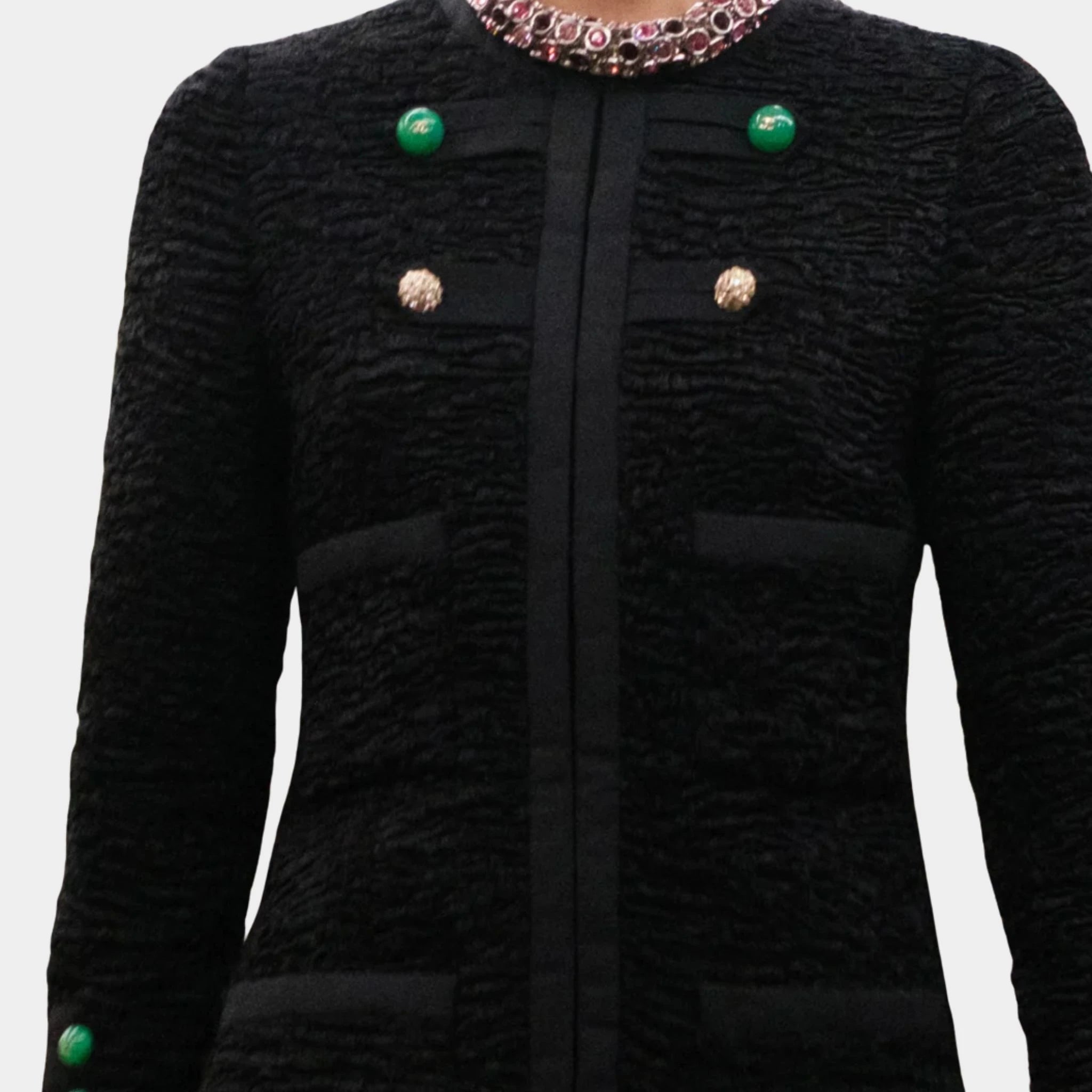 Chanel Coat Silk Black