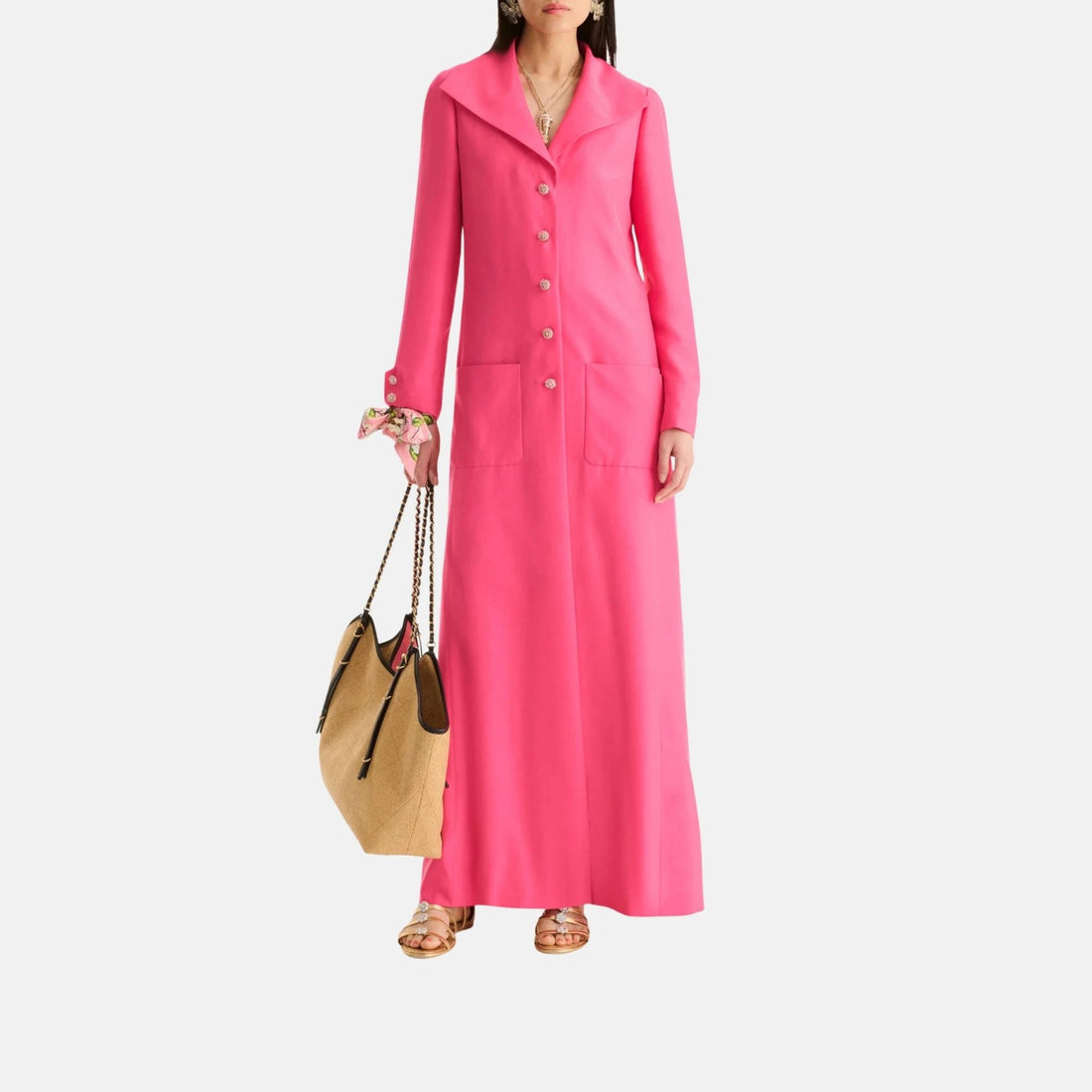 Chanel Coat in Silk Fuchsia