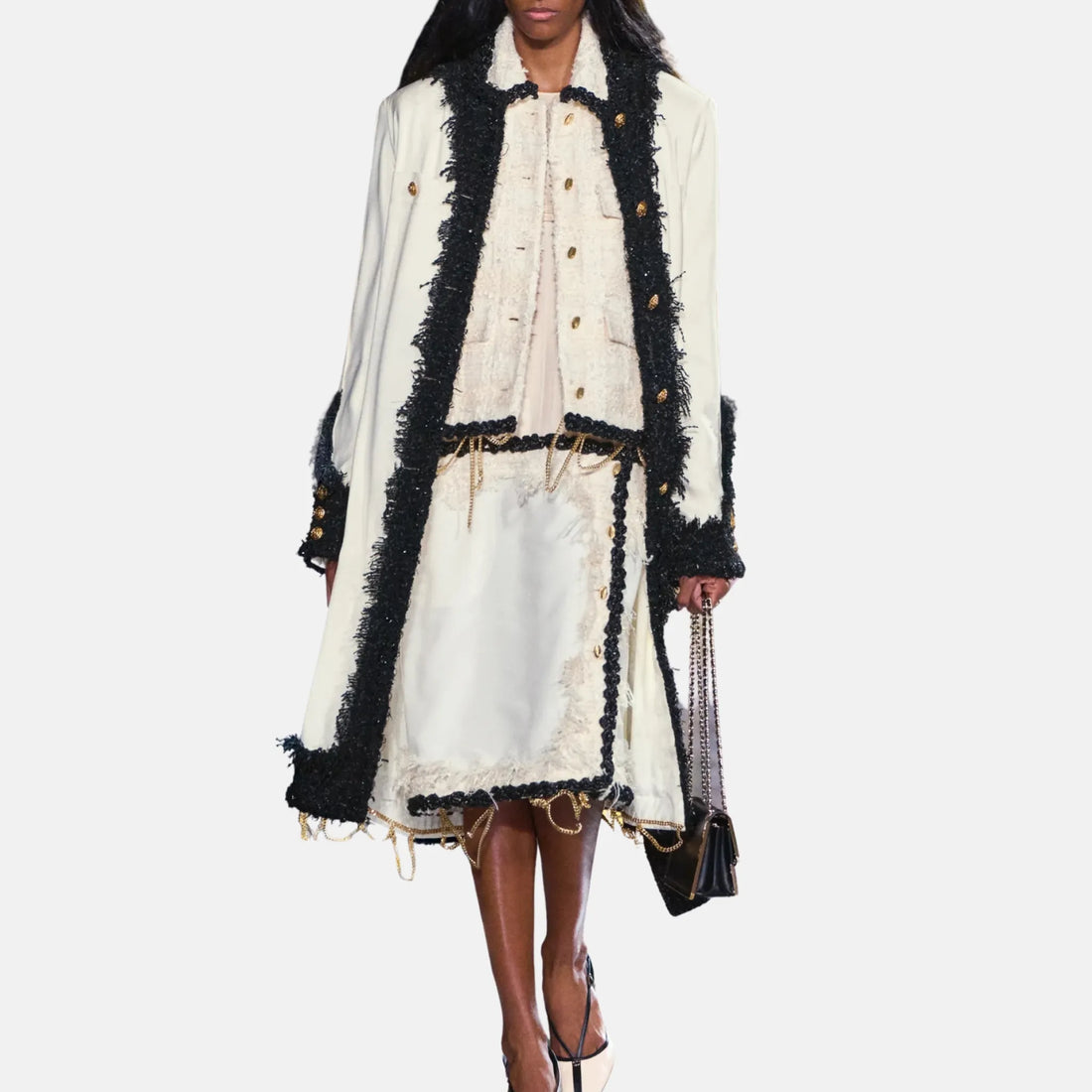Chanel Coat Silk in White