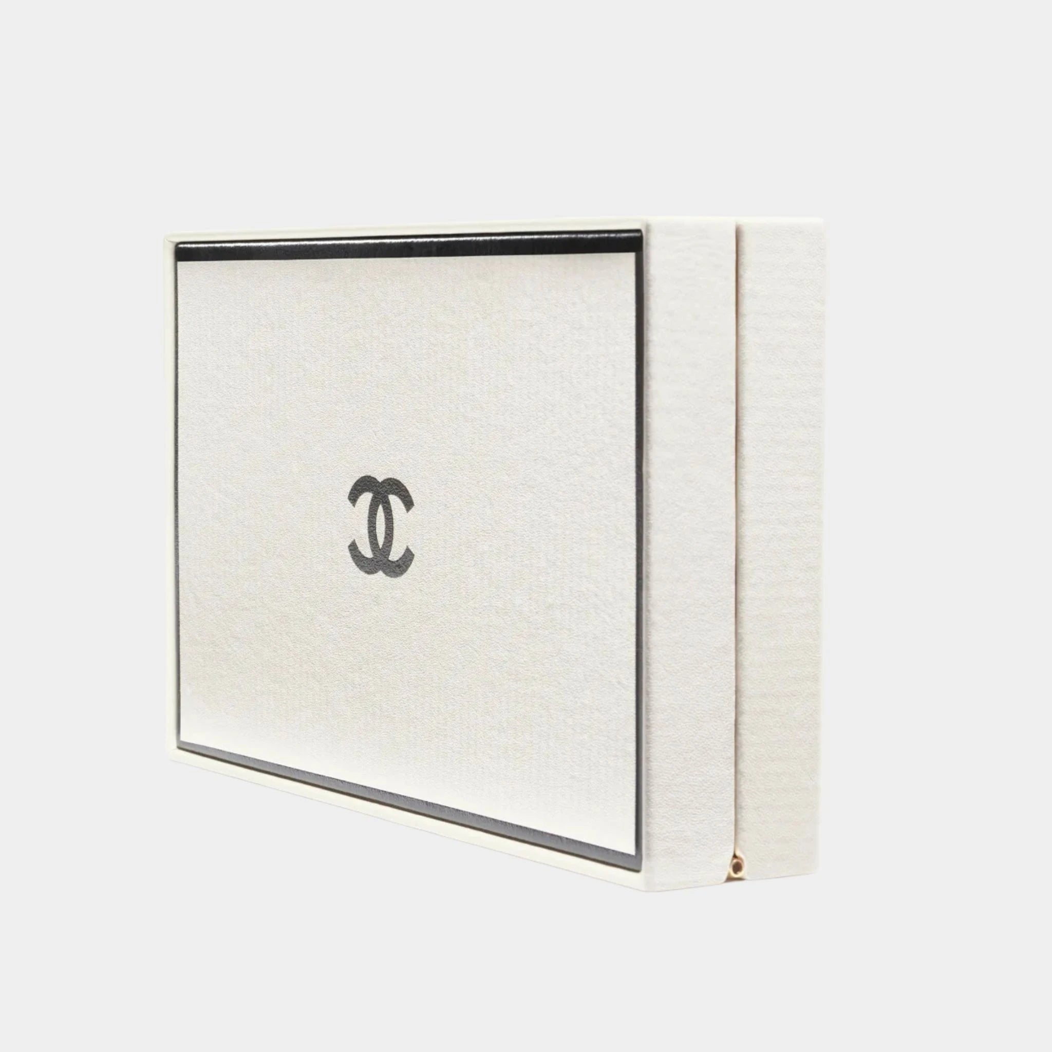 Evening Bag Box Printed Calfskin & Gold-Tone Metal Black & White