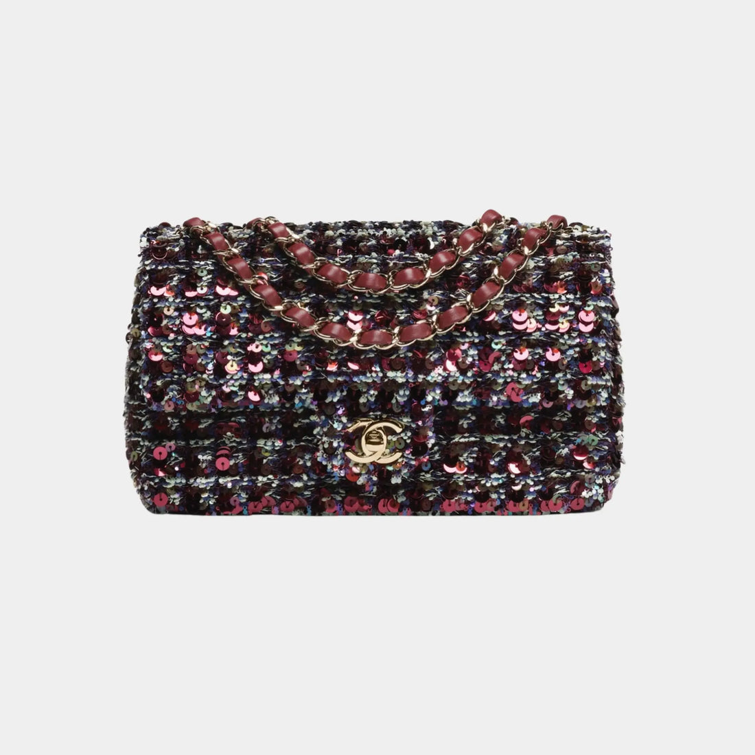 Chanel Evening Bag, Sequins and Gold-Tone Metal, Burgundy