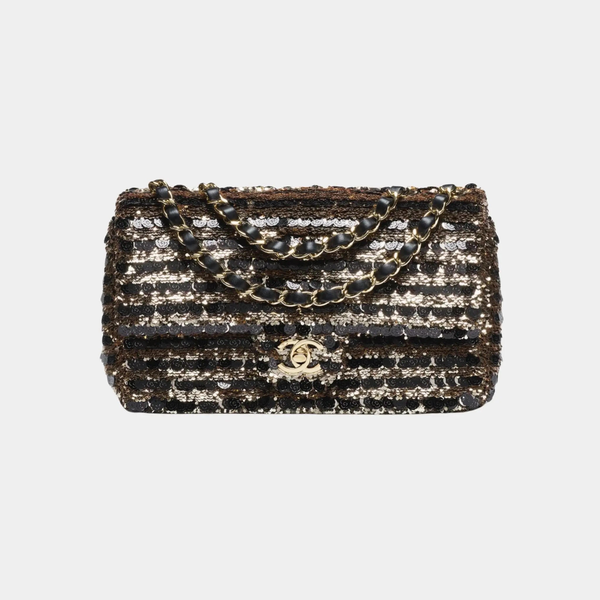 Chanel Evening Bag, Sequins and Gold-Tone Metal, Gold