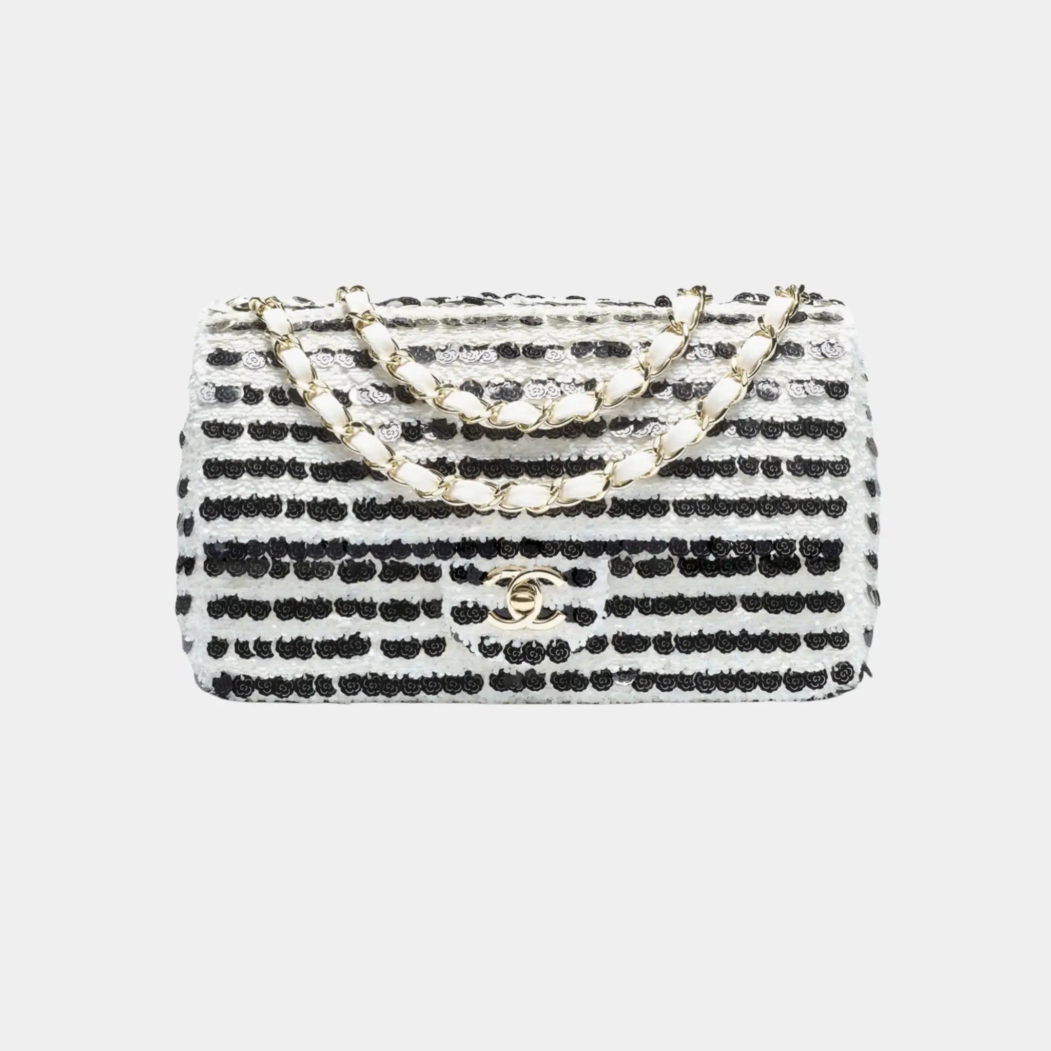 Chanel Evening Bag, Sequins and Gold-Tone Metal, White