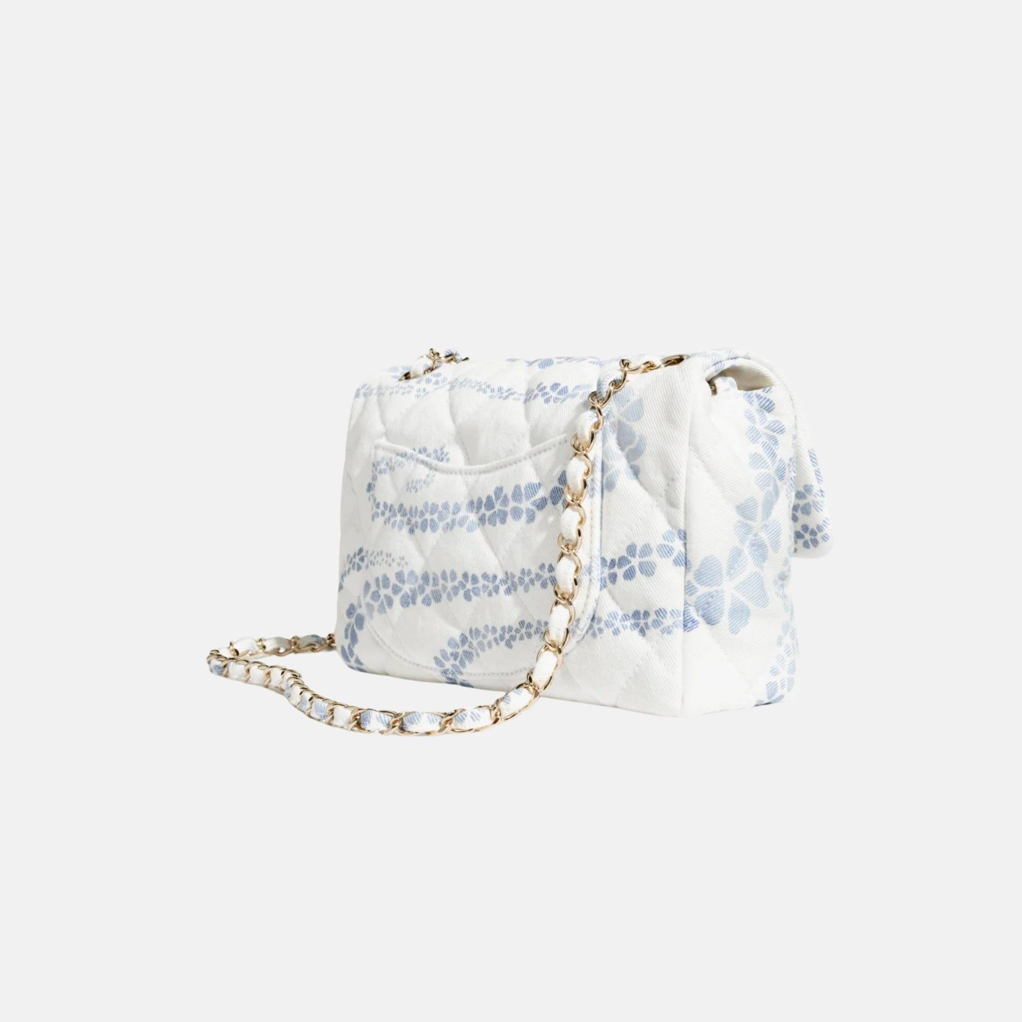 Chanel Flap Bag In Printed Denim Coco Beach Collection, Back