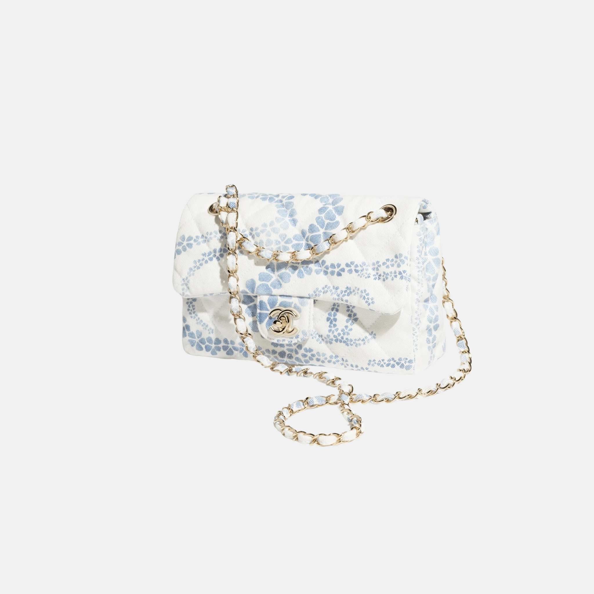 Chanel Flap Bag In Printed Denim Coco Beach Collection, Front