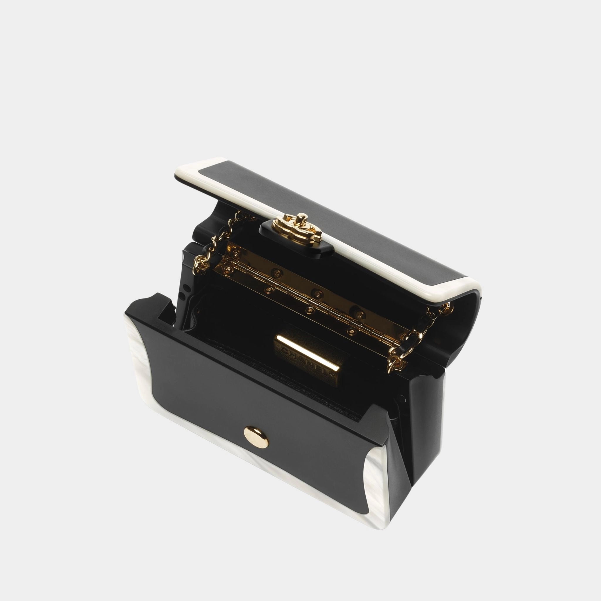 Chanel Flap Bag Minaudiere Plexi & Gold-Tone Metal