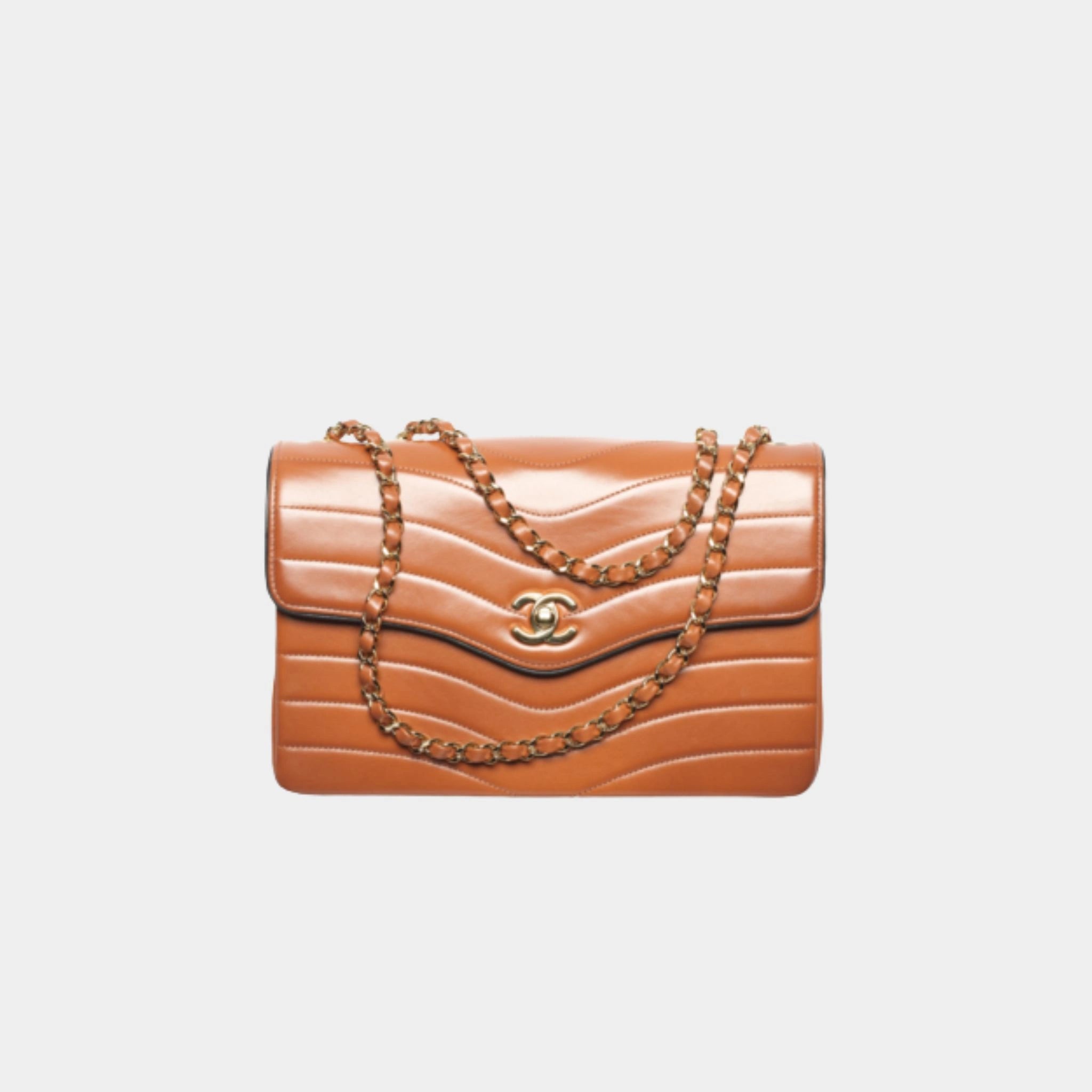 Flap Bag Patinated Lambskin & Gold-Tone Metal