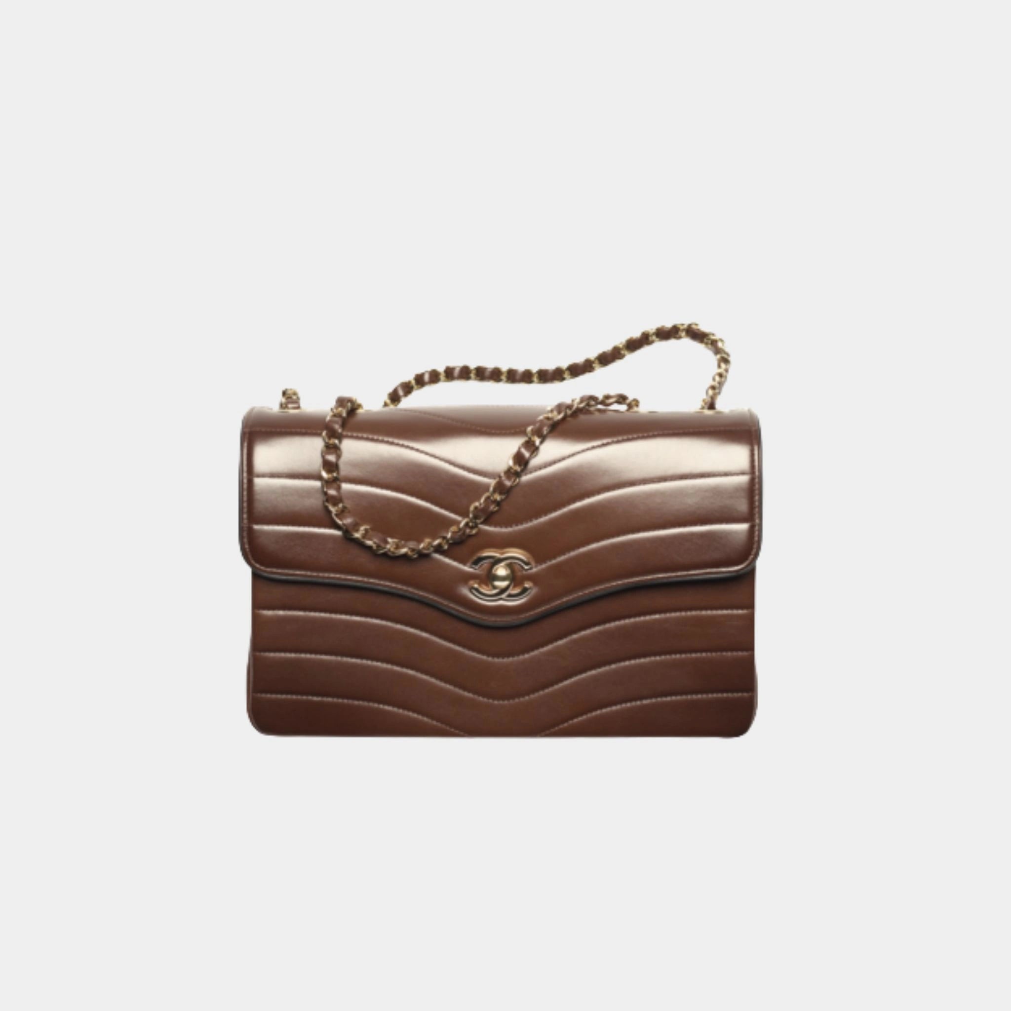 Flap Bag Patinated Lambskin & Gold-Tone Metal