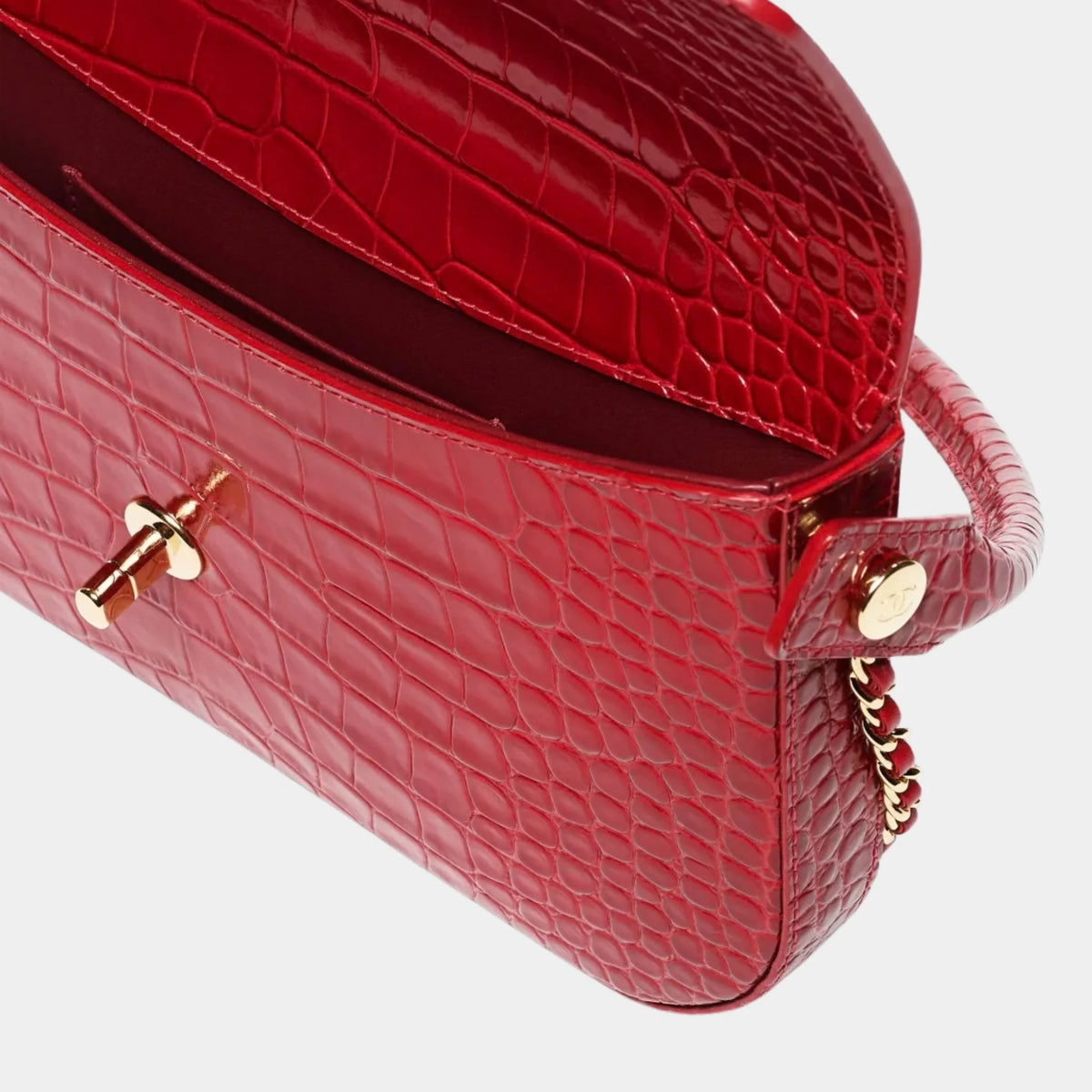 Chanel Flap Bag With Handle Calfskin & Gold-Tone metal