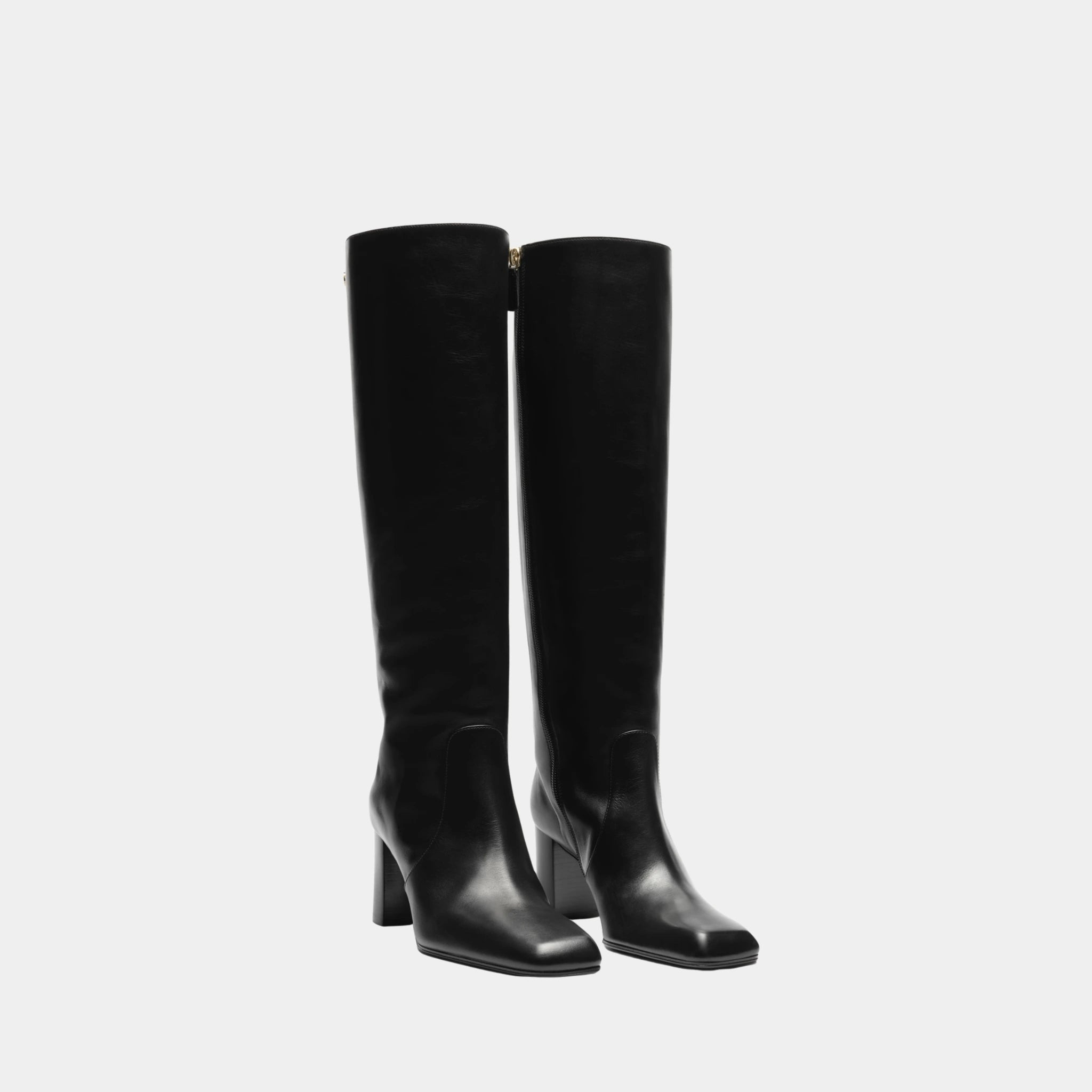 Chanel High Boots in Calfskin, Black, Front