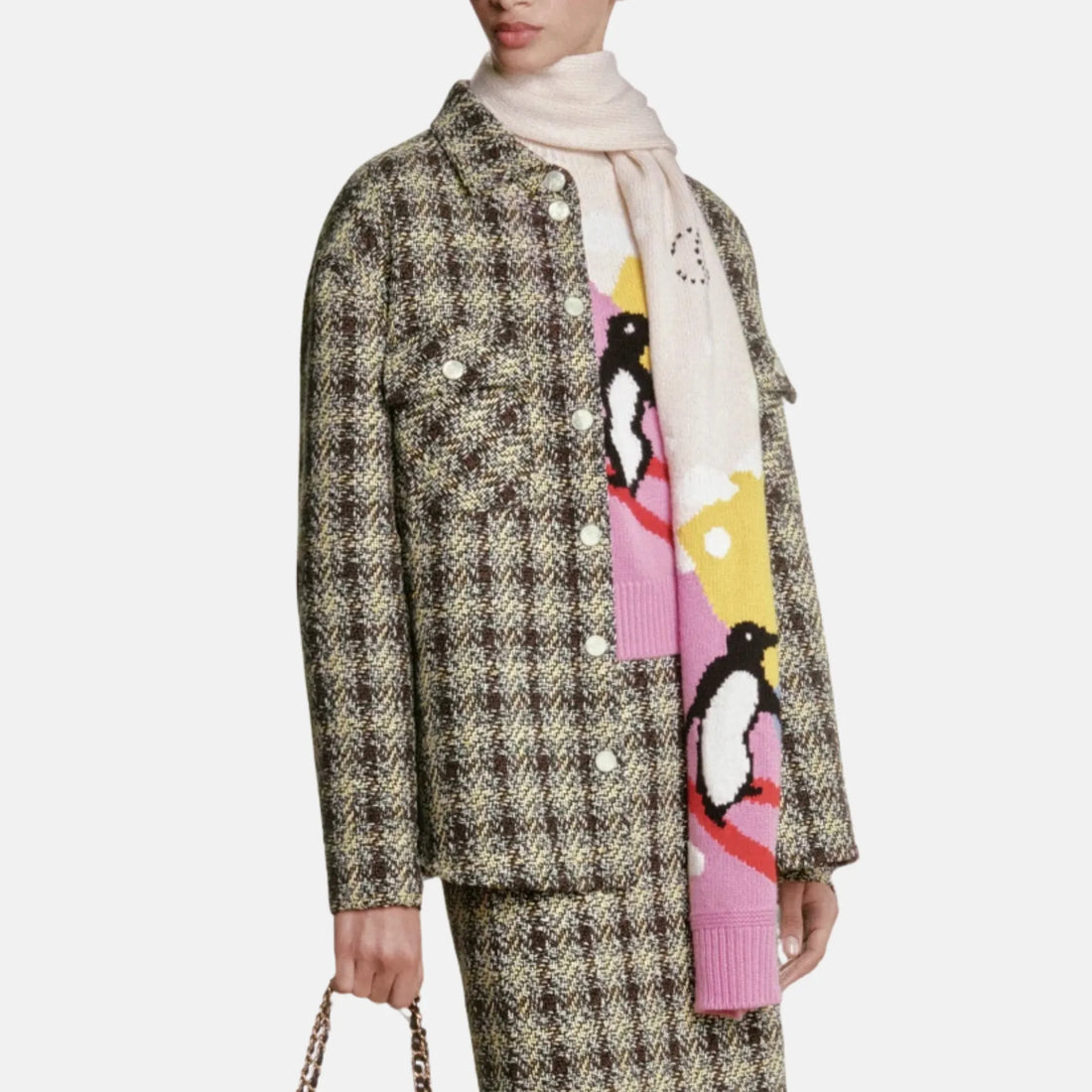 Chanel Jacket Cotton in Brown and Yellow