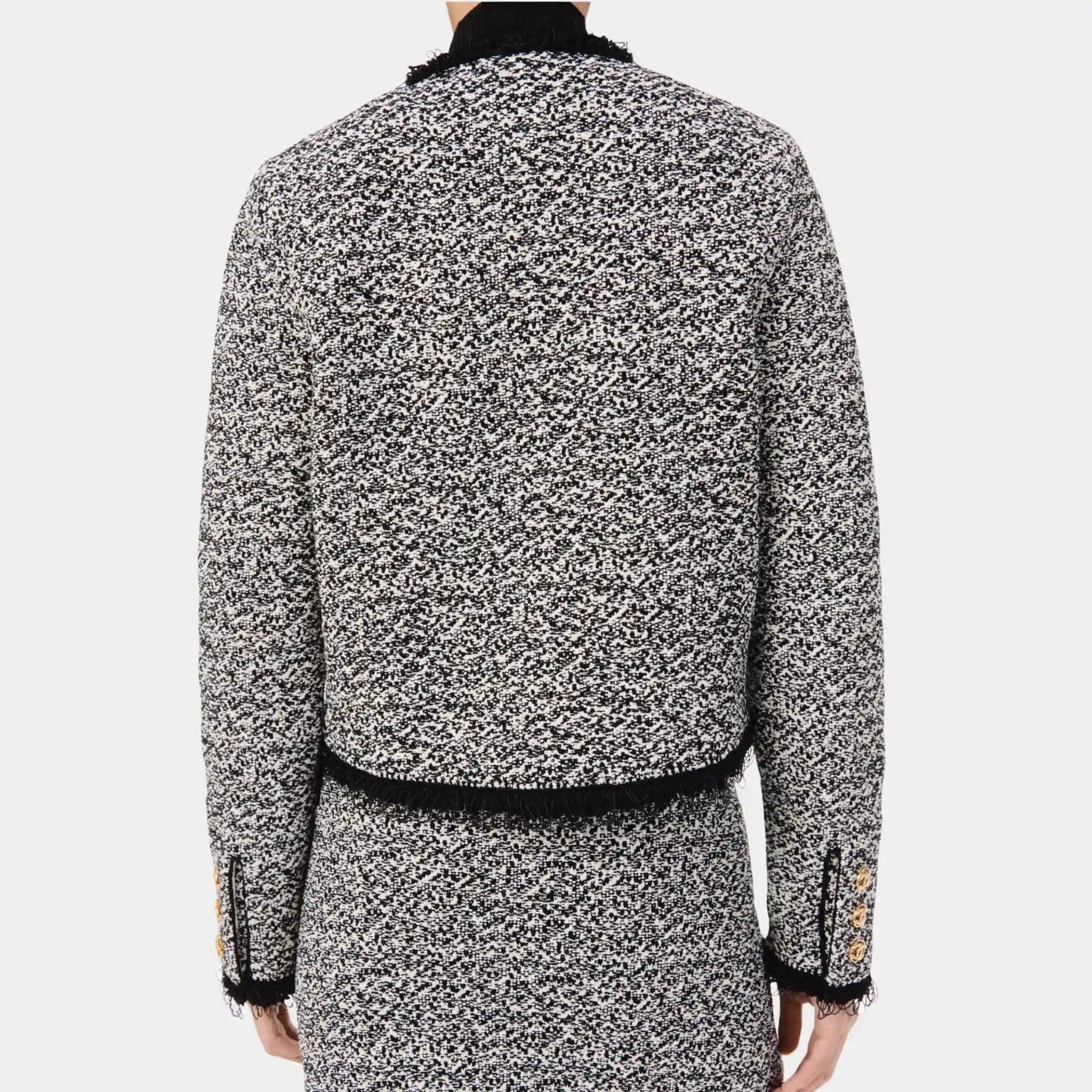 Chanel Jacket in Black & White Cotton, Back