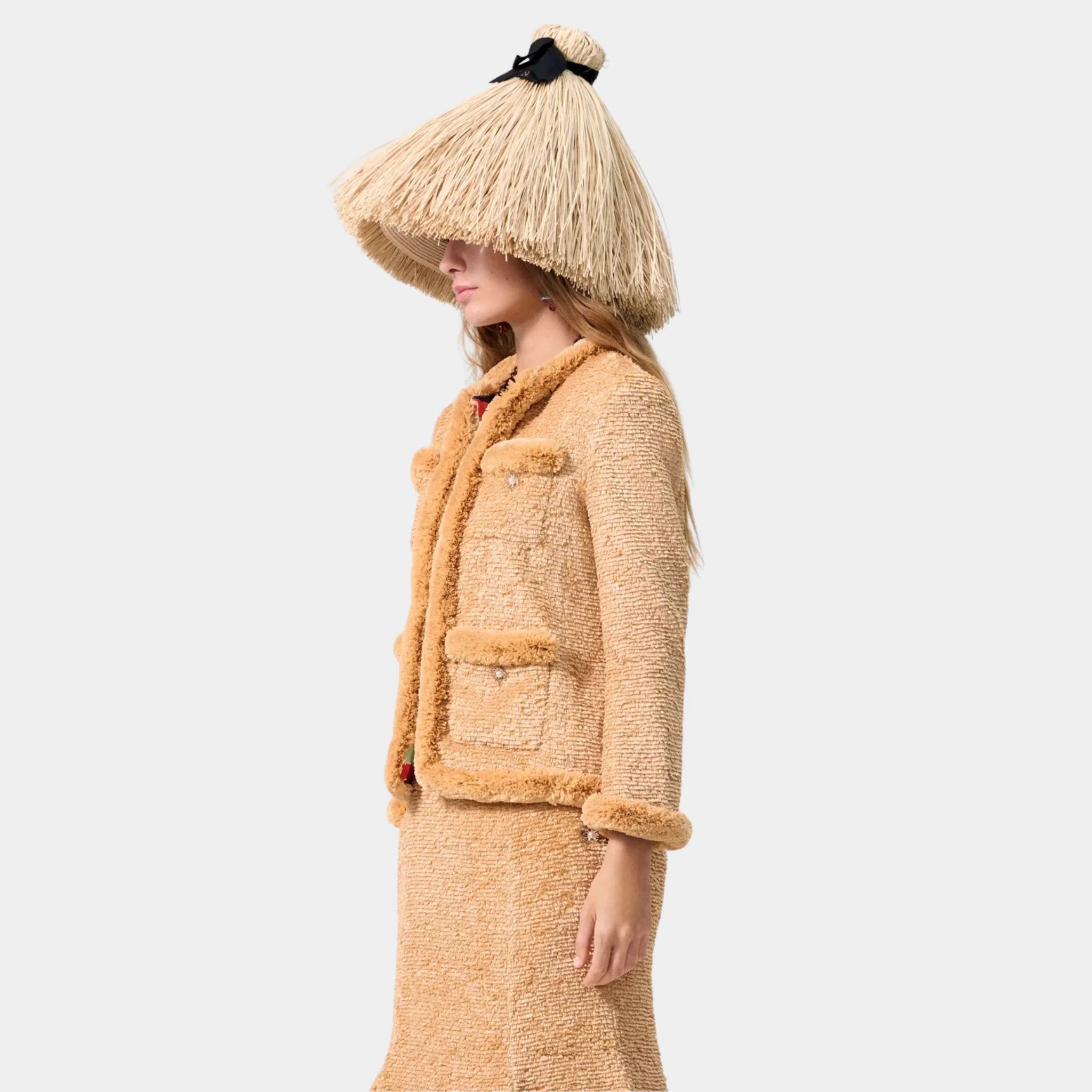 Chanel Jacket Silk & Mixed Fibers Brown