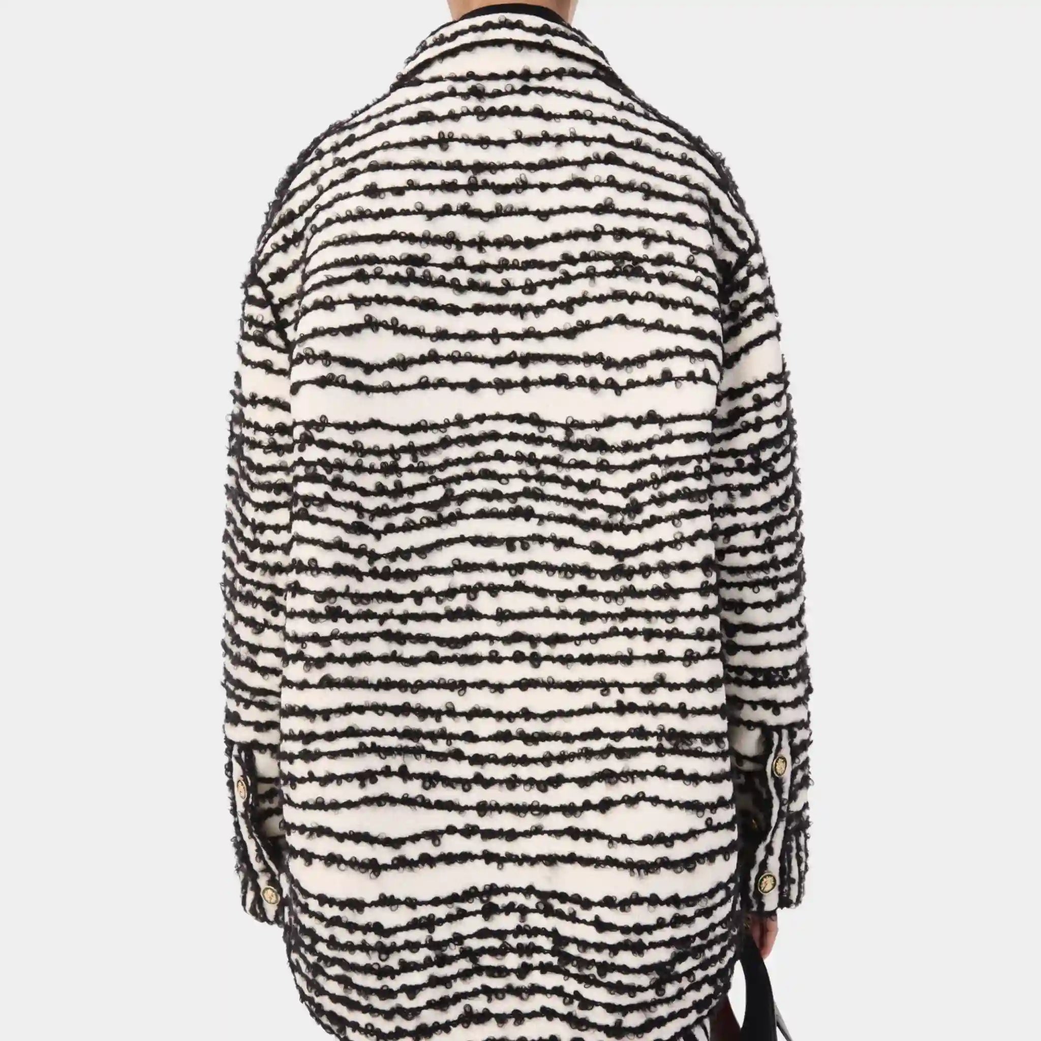 Chanel Jacket Silk & Mohair in White & Black, Back