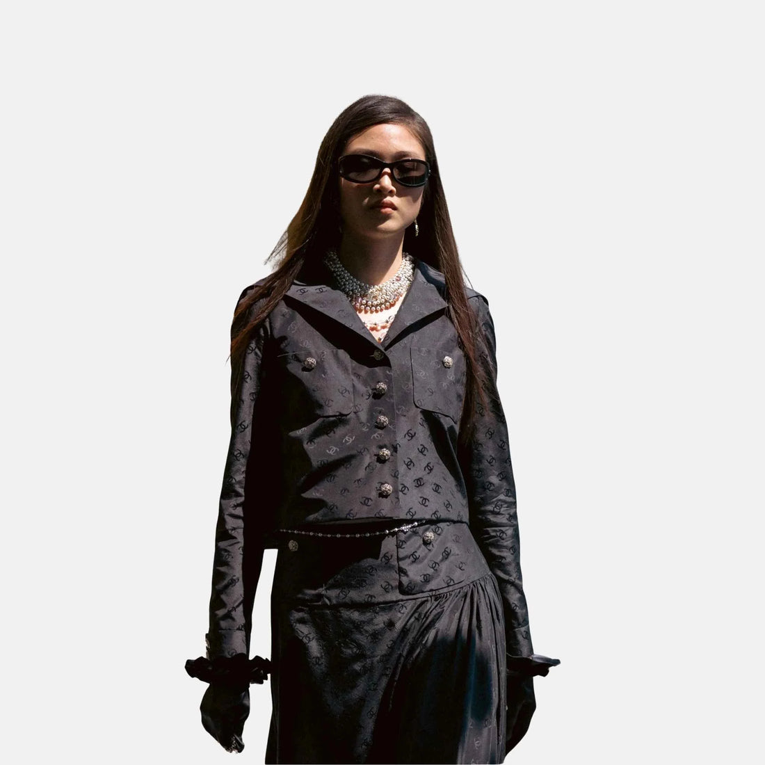 Chanel Jacket in Silk Taffeta Black