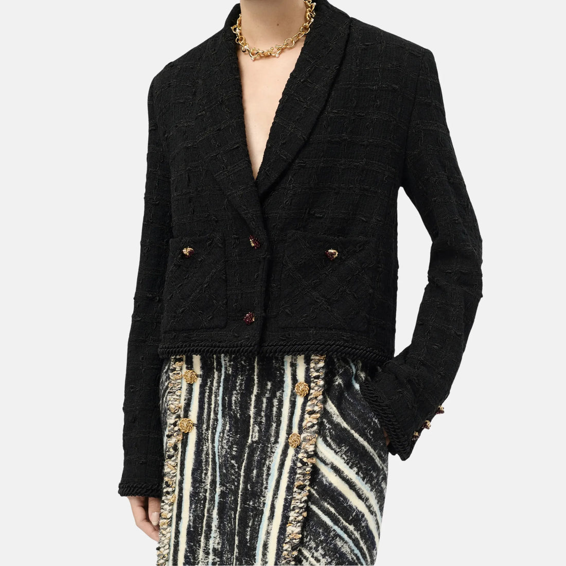 Chanel Jacket Tweed in Black