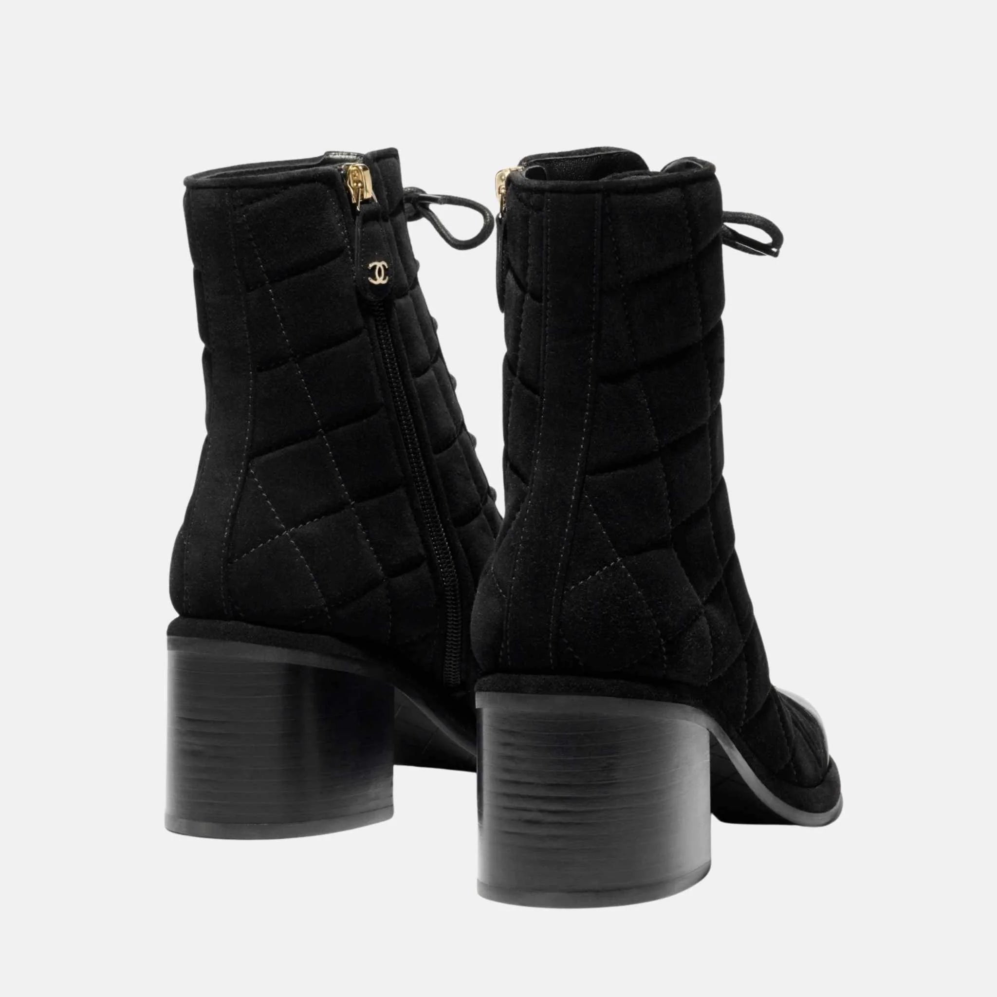 Lace Up Shoes in Velvet Calfskin and Calfskin