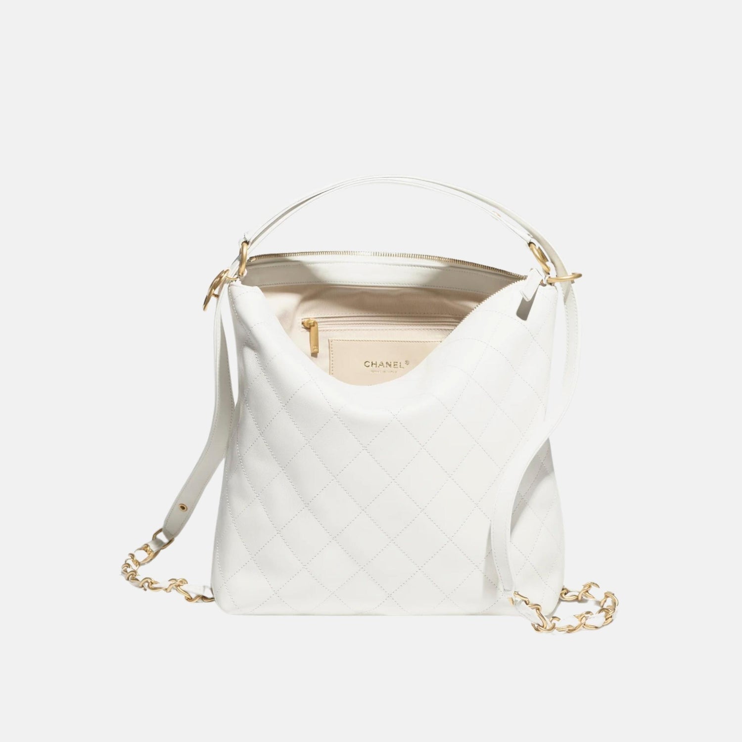Chanel Large Backpack In Calfskin & Tone Metal, Front