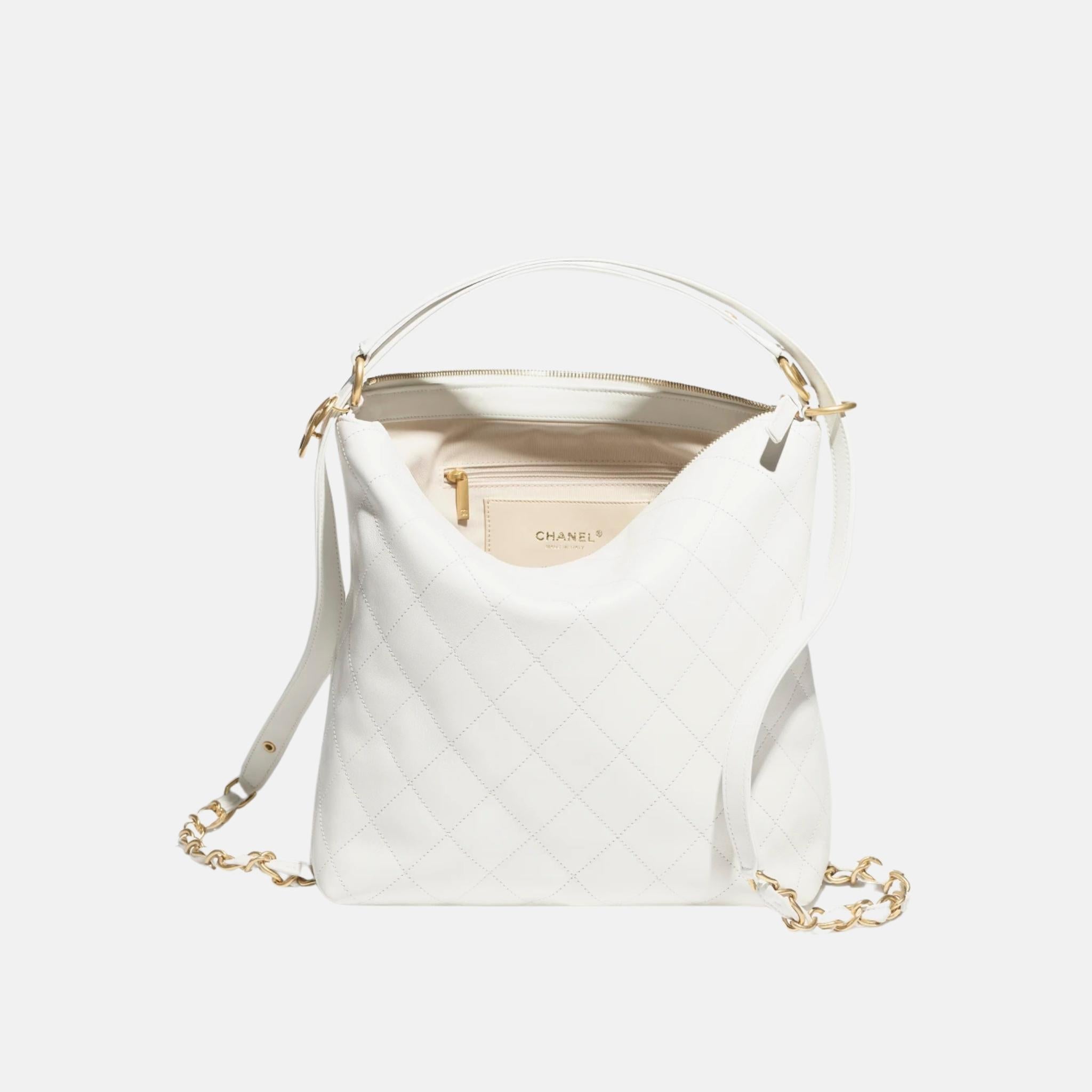Chanel Large Backpack In Calfskin & Tone Metal, Front