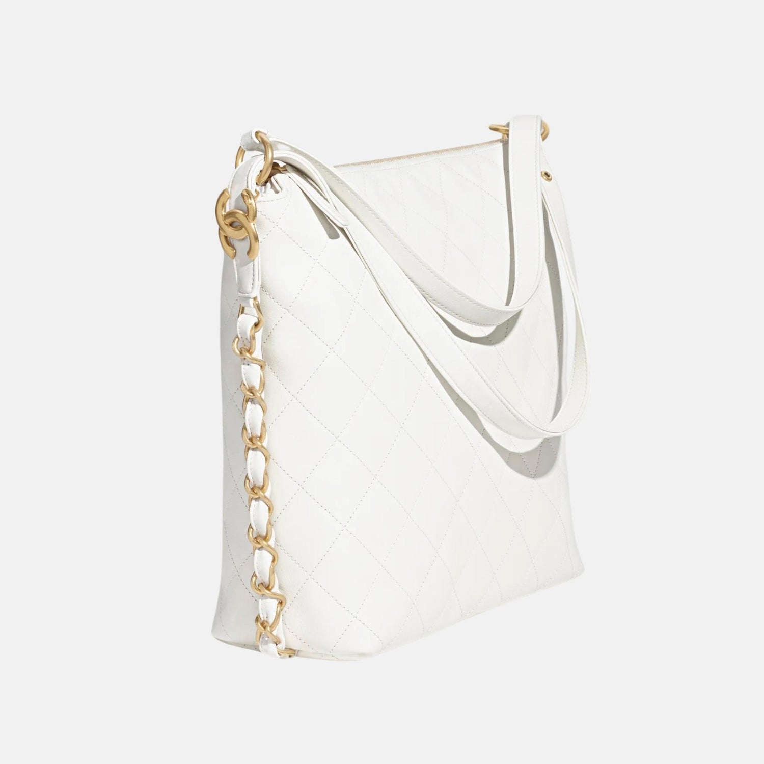 Chanel Large Backpack In Calfskin & Tone Metal, Side