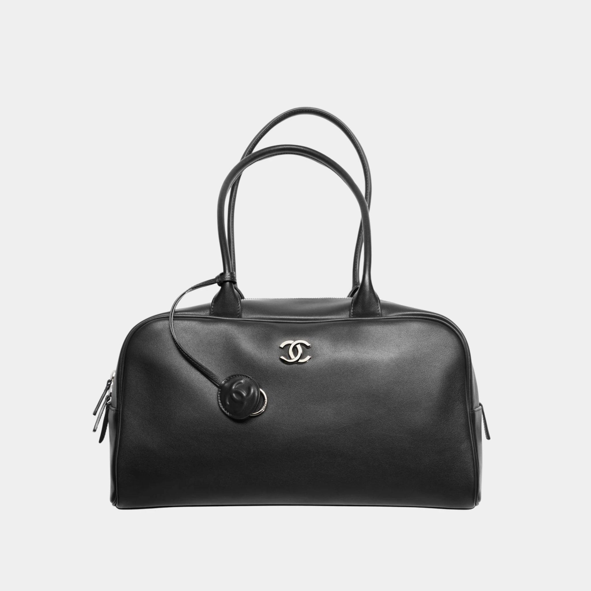Large Bowling Bag Calfskin & Sliver Metal