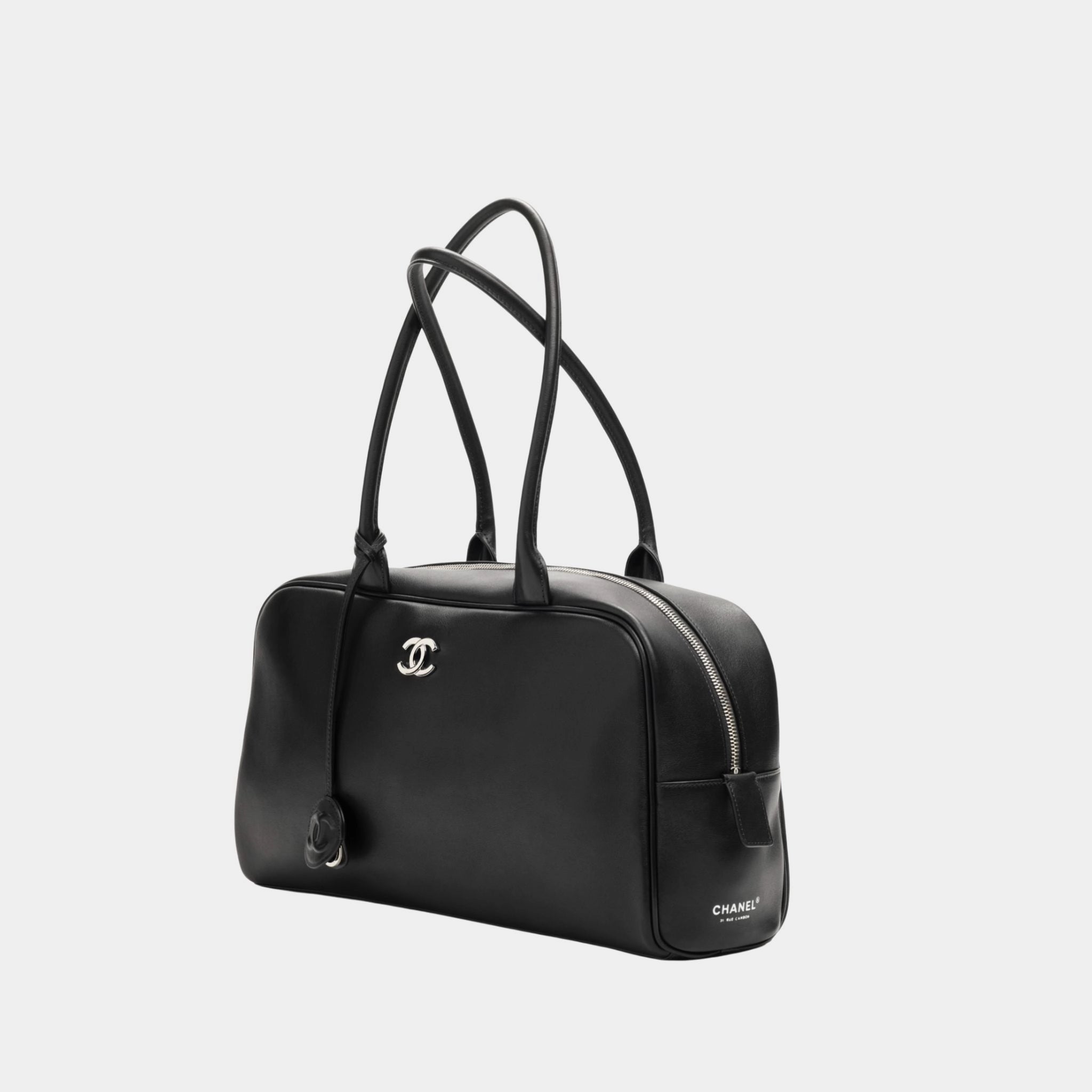 Large Bowling Bag Calfskin & Sliver Metal
