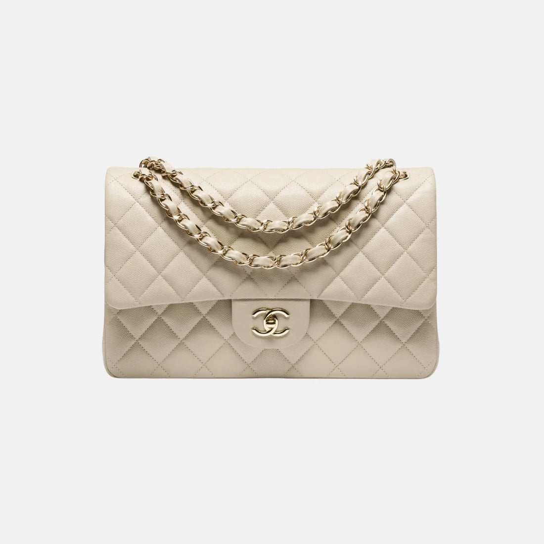 Chanel Large Classic Handbag in Dark Beige