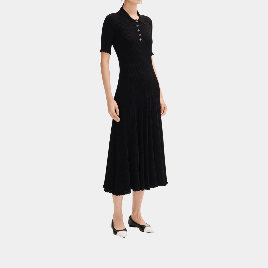 Chanel Long Dress in Black Mixed Fibres, Front