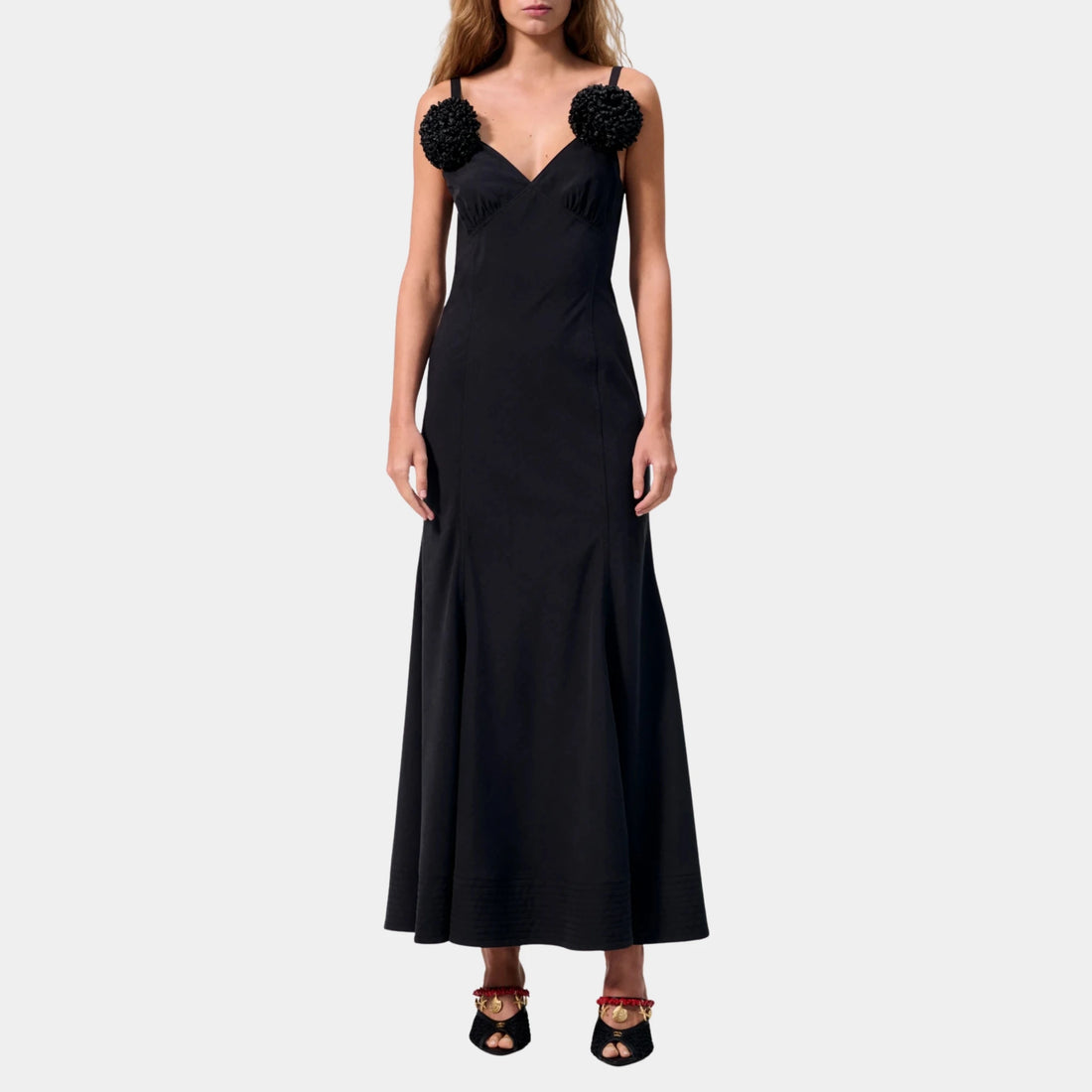 Chanel Long Dress in Black Silk, Front