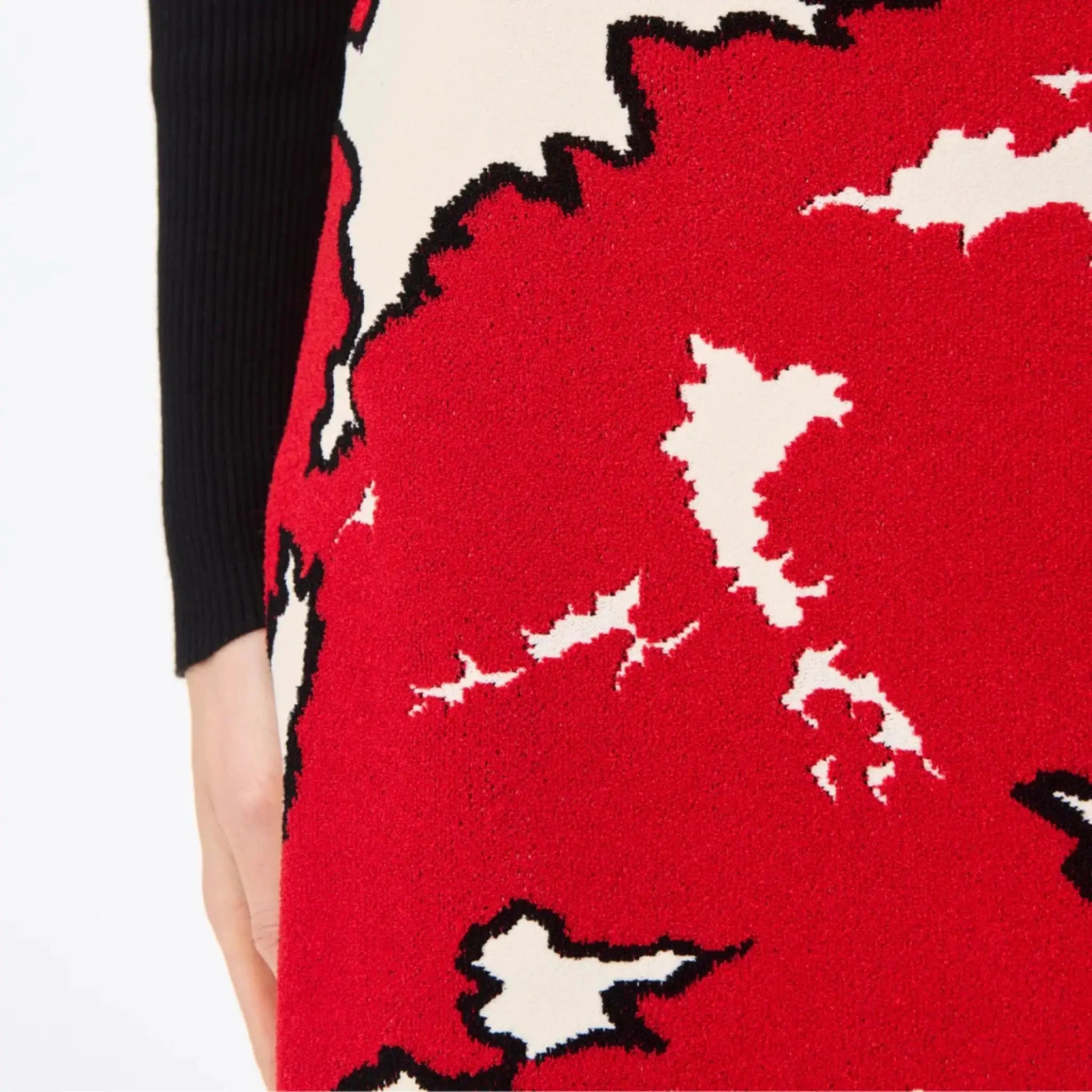 Chanel Long Skirt Mixed fibers Red White & Black