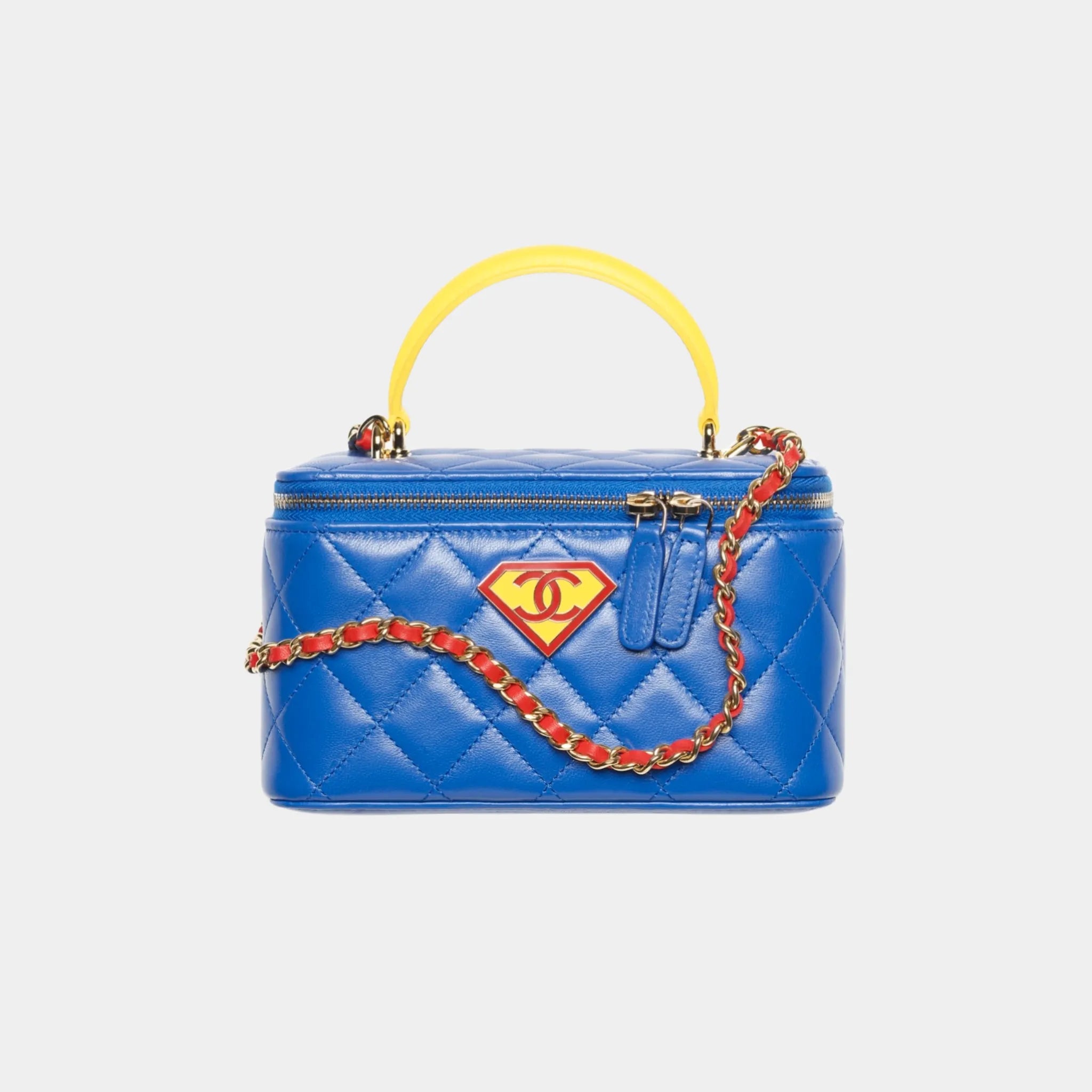 Chanel Long Vanity with chain in Lambskin & Enamel, Front