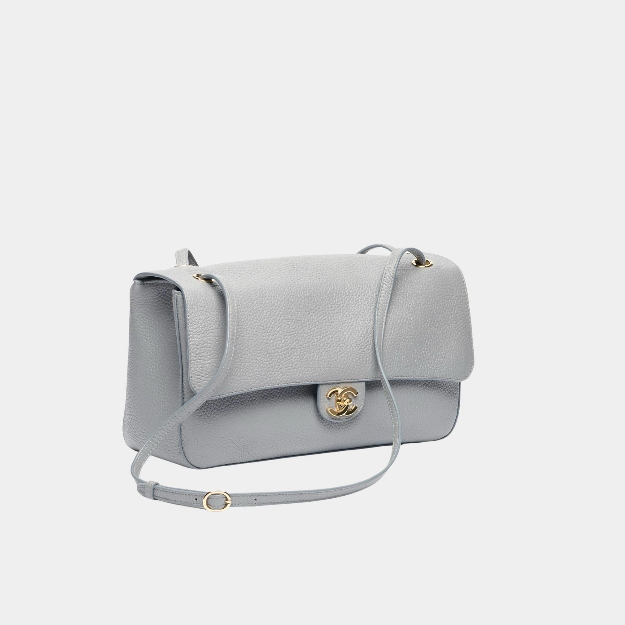 Maxi Flap Bag Grained Calfskin & Gold-Tone Metal