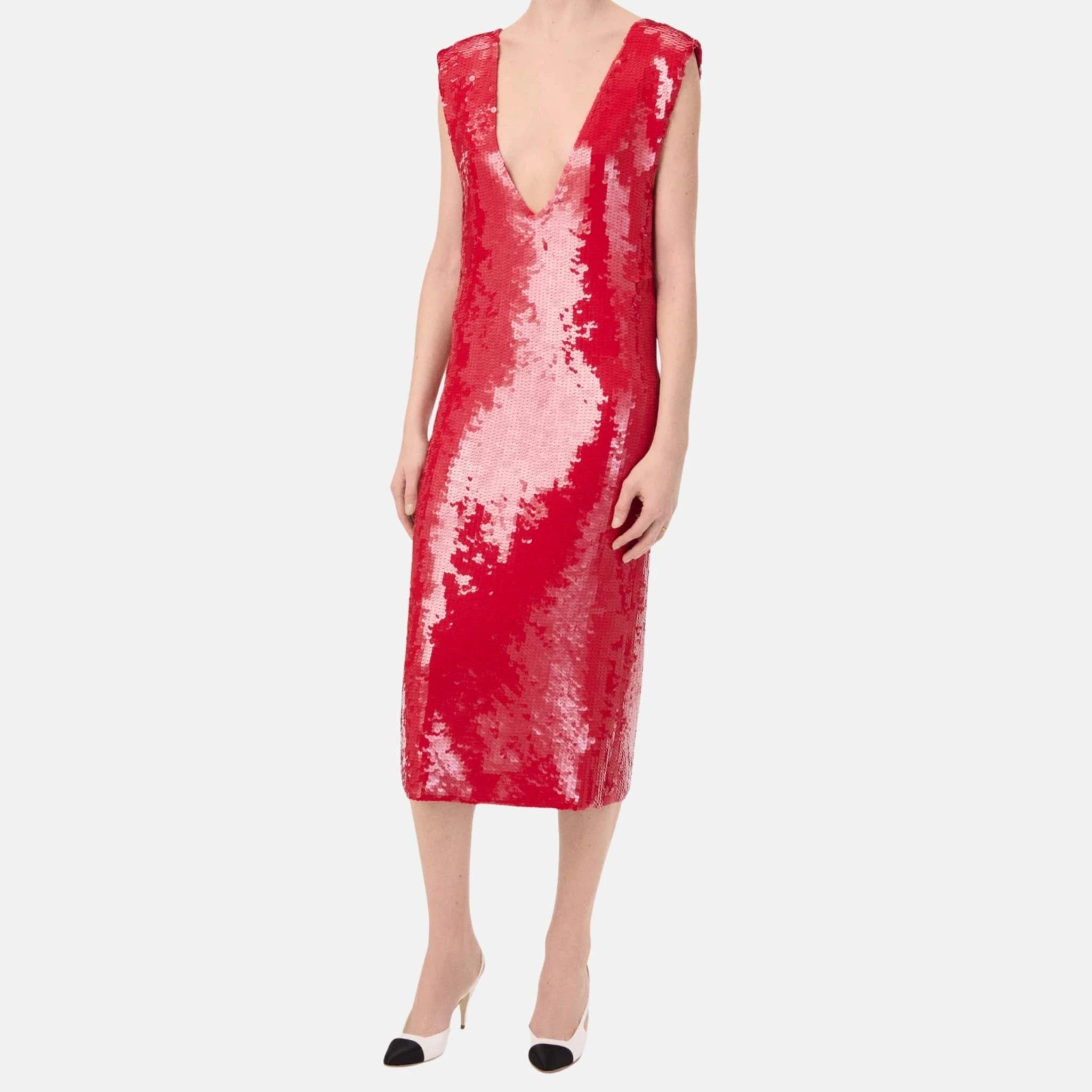 Chanel Midi Dress Cashmere and Silk in Red