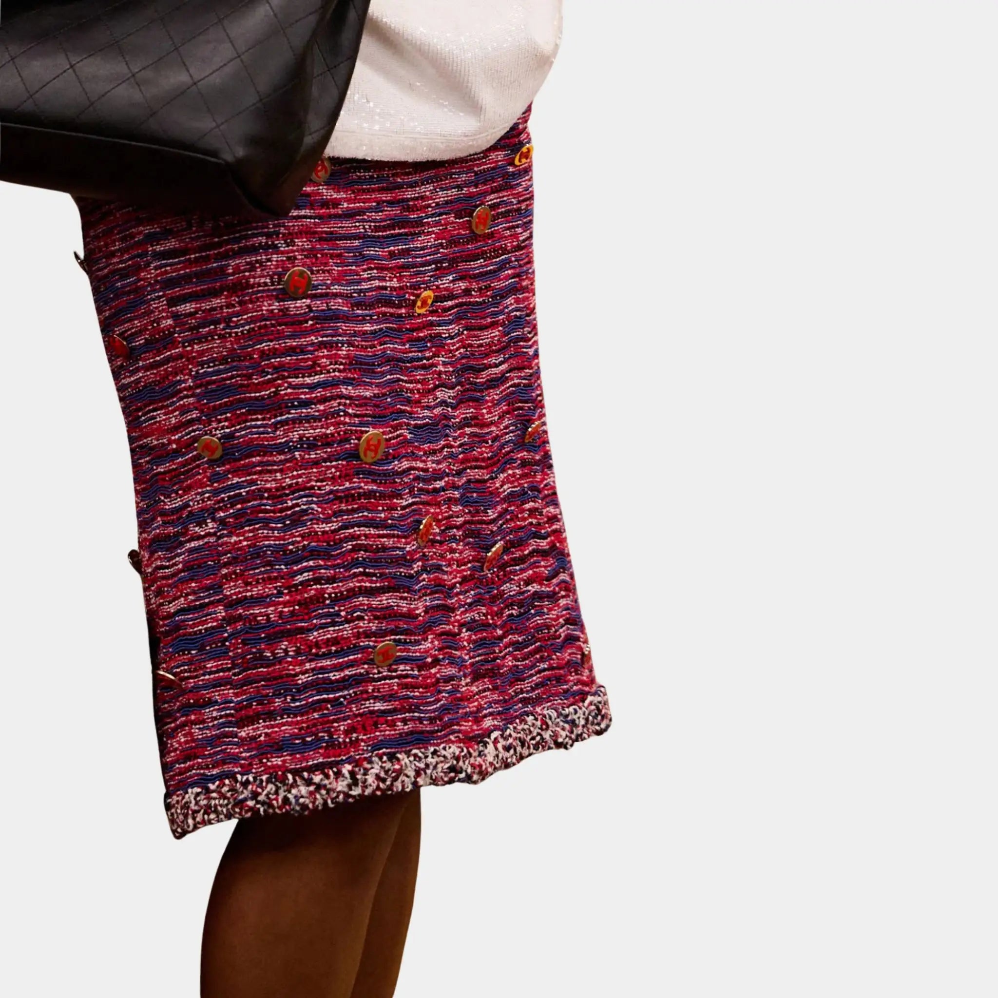 Chanel Jacket Tweed Red & Blue