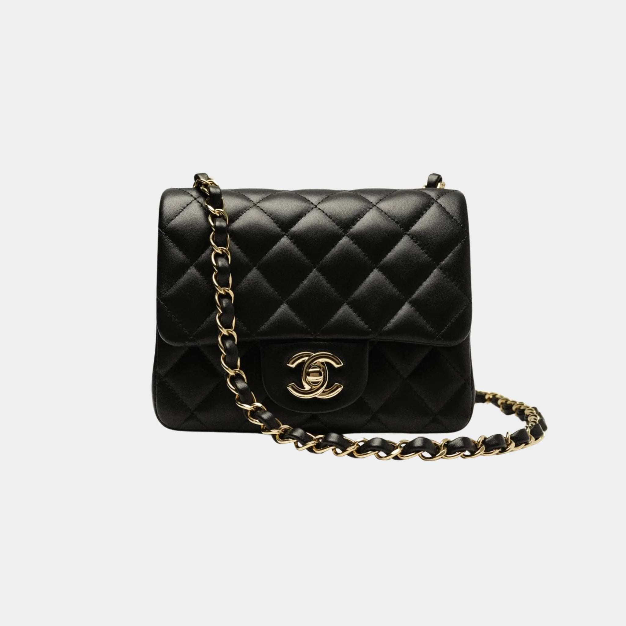 Chanel Mini Classic Handbag, Lambskin, Black